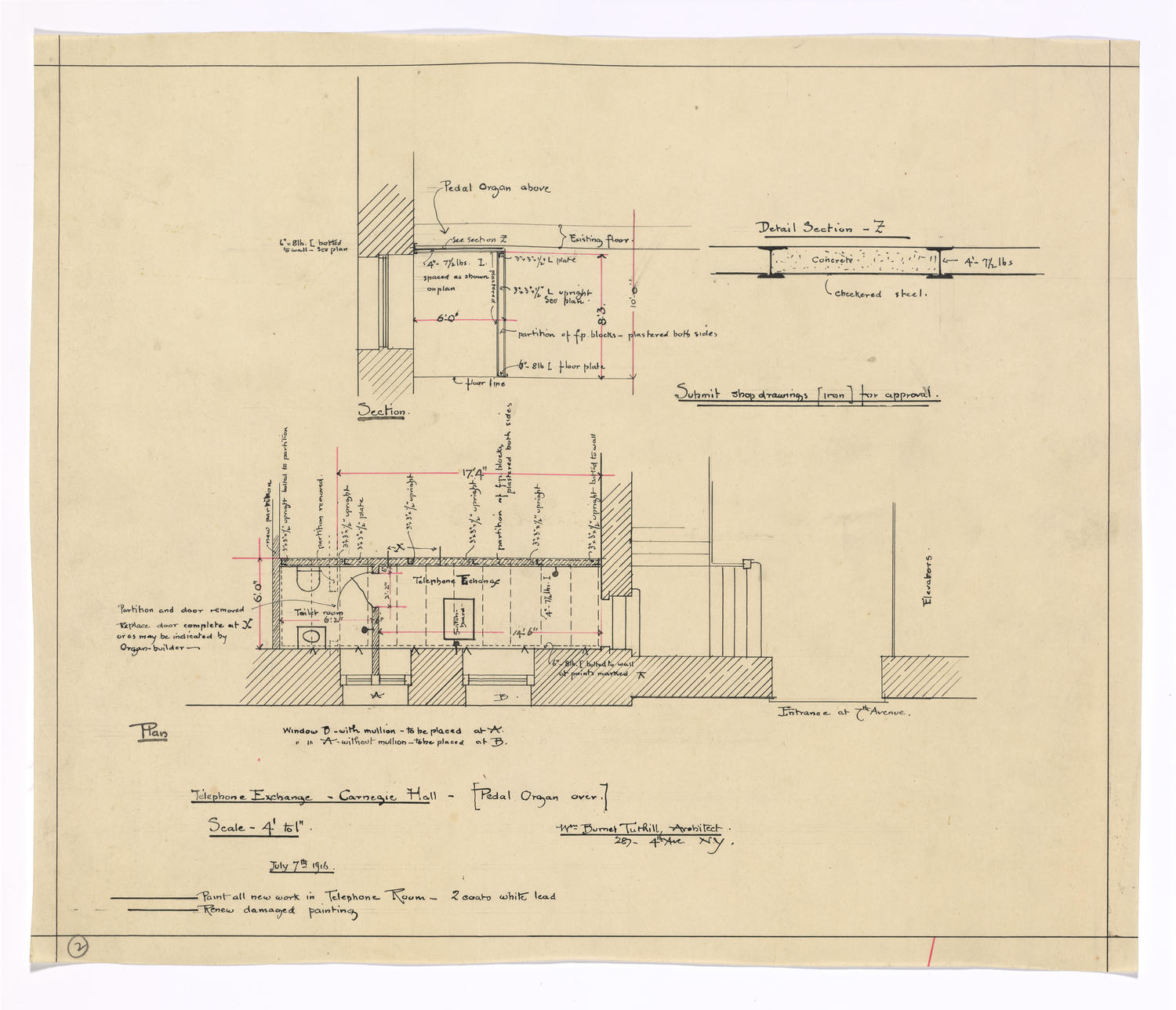 Telephone exchange, July 7, 1916