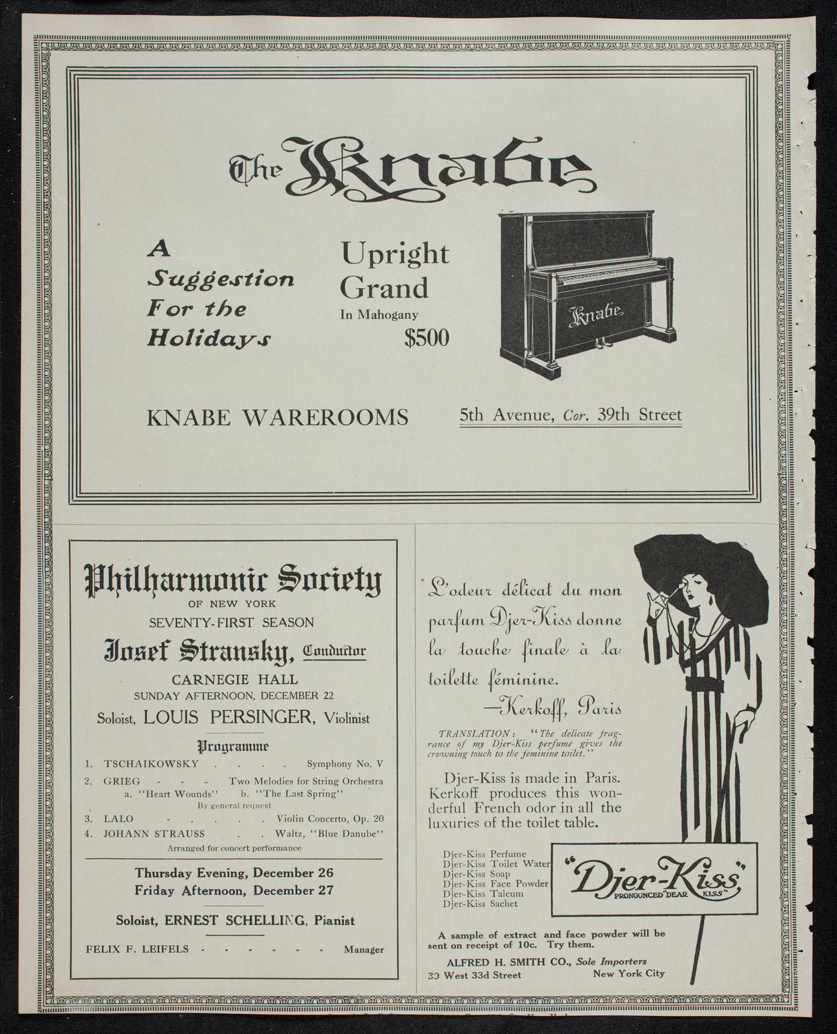 New York Philharmonic, December 20, 1912, program page 12