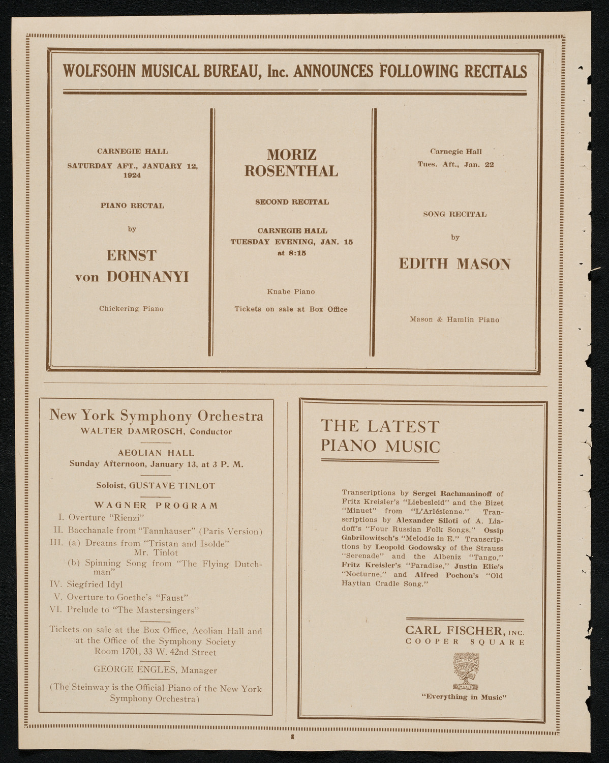 Burton Holmes Travelogue: Mediterranean Sky-Cruisings, January 6, 1924, program page 8