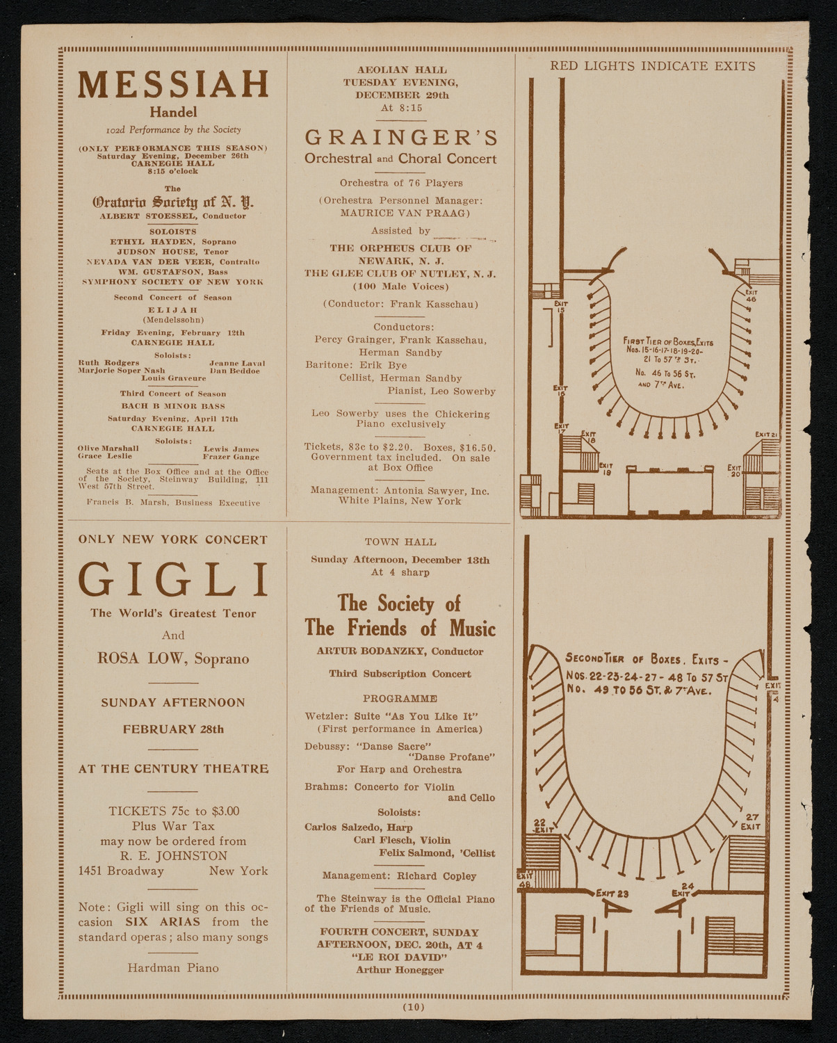 New York Philharmonic, December 10, 1925, program page 10