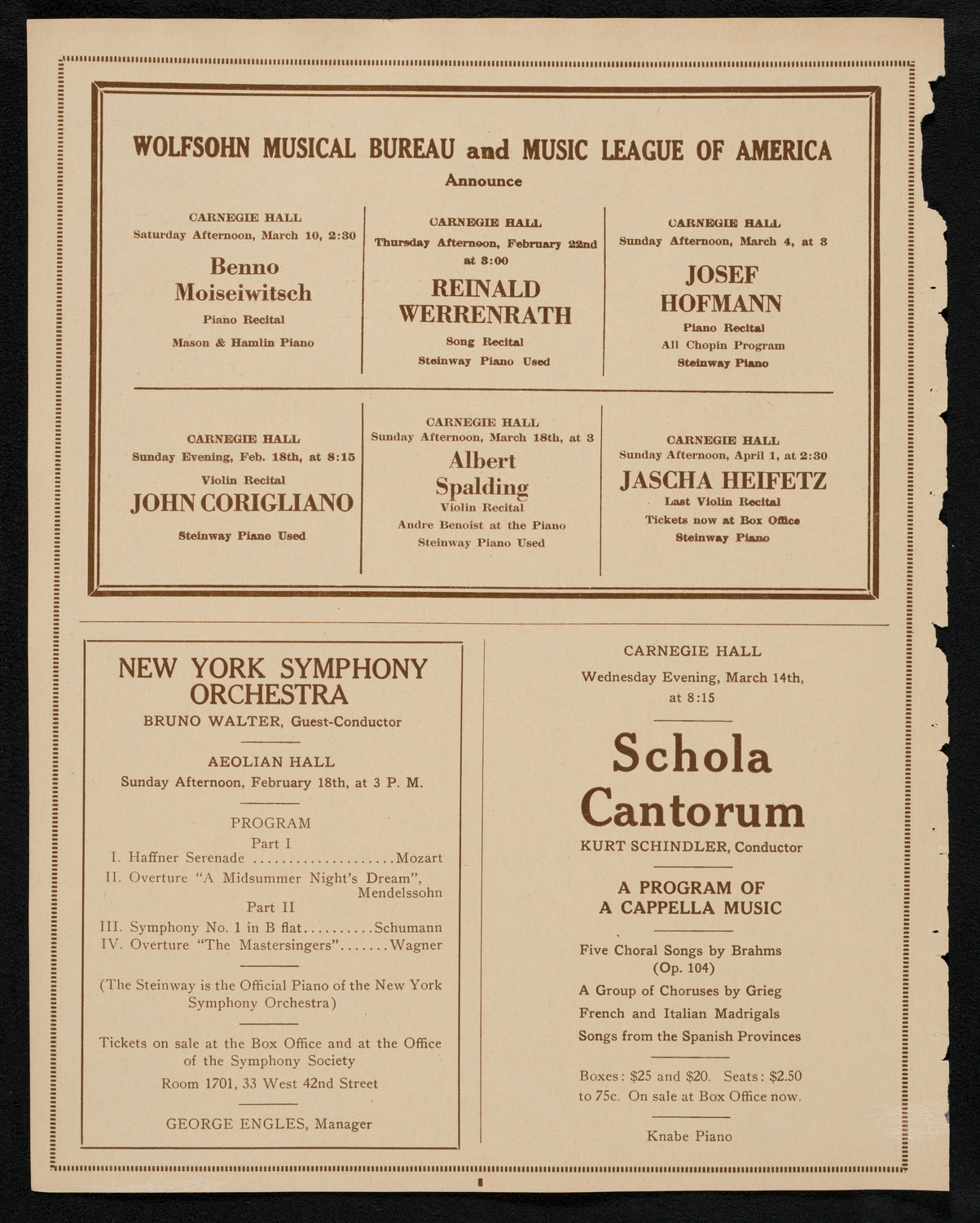 New York Symphony Orchestra, February 15, 1923, program page 8