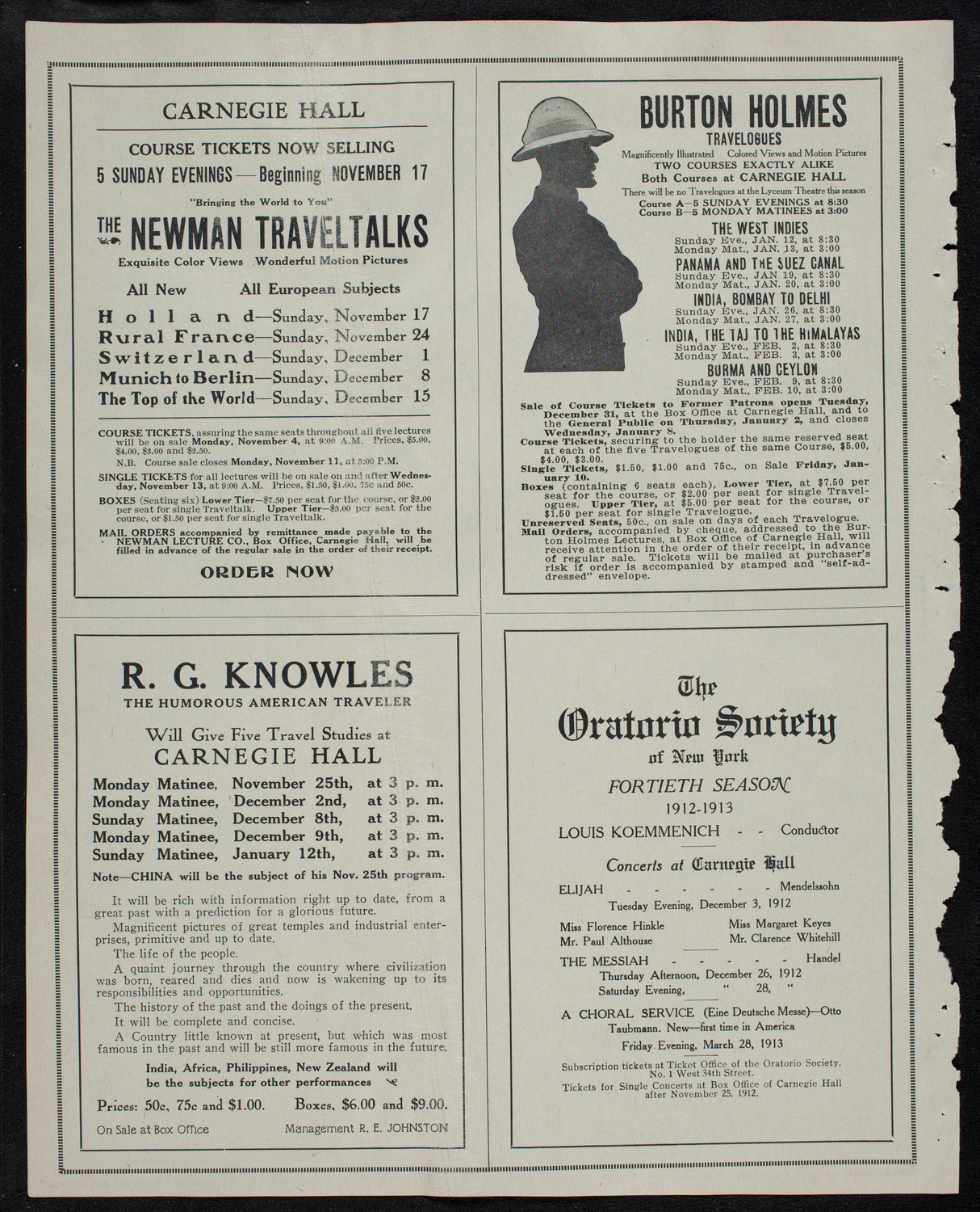 Elmendorf Lecture: The Pacific Coast, November 3, 1912, program page 10