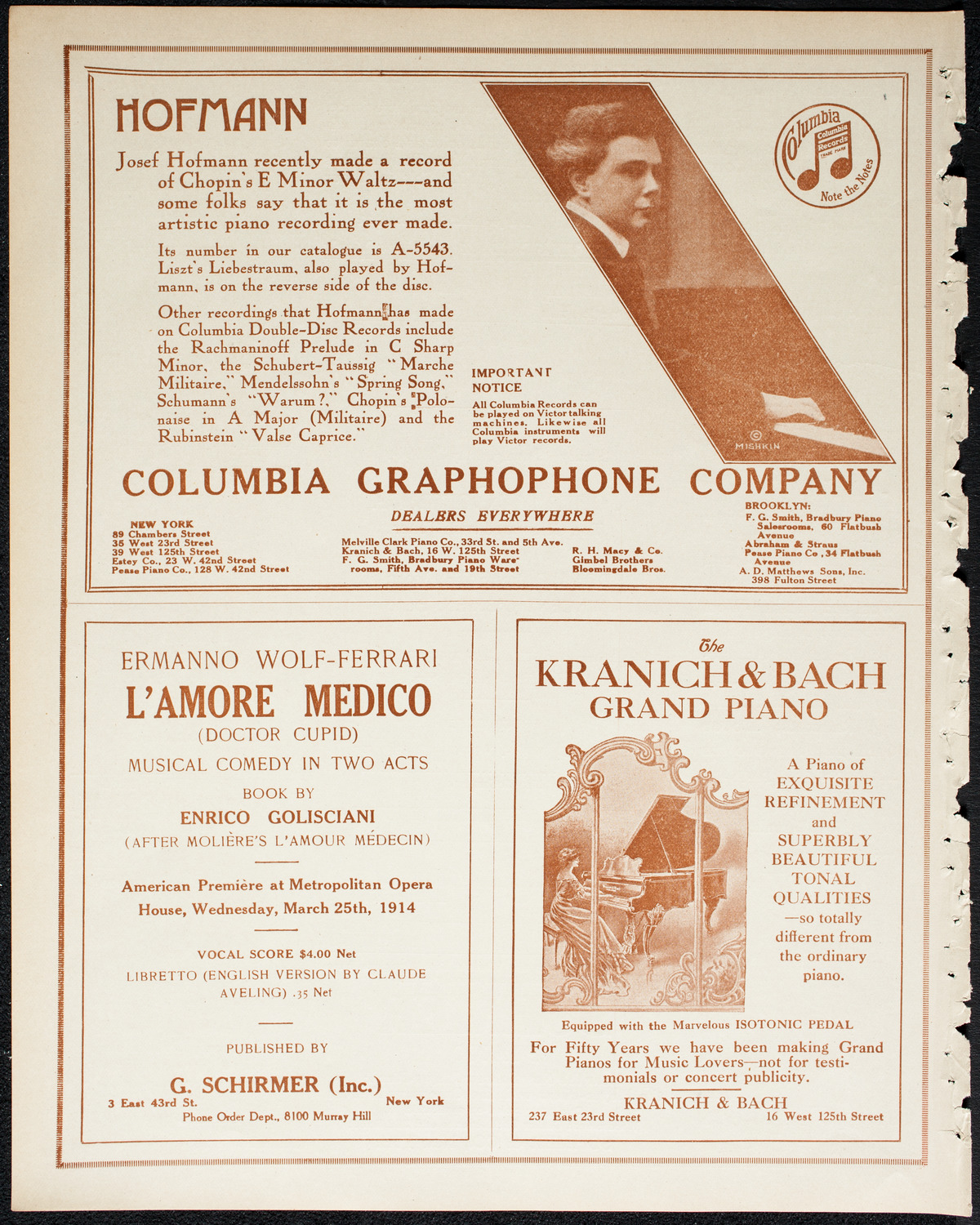 John McCormack, Tenor, May 3, 1914, program page 6