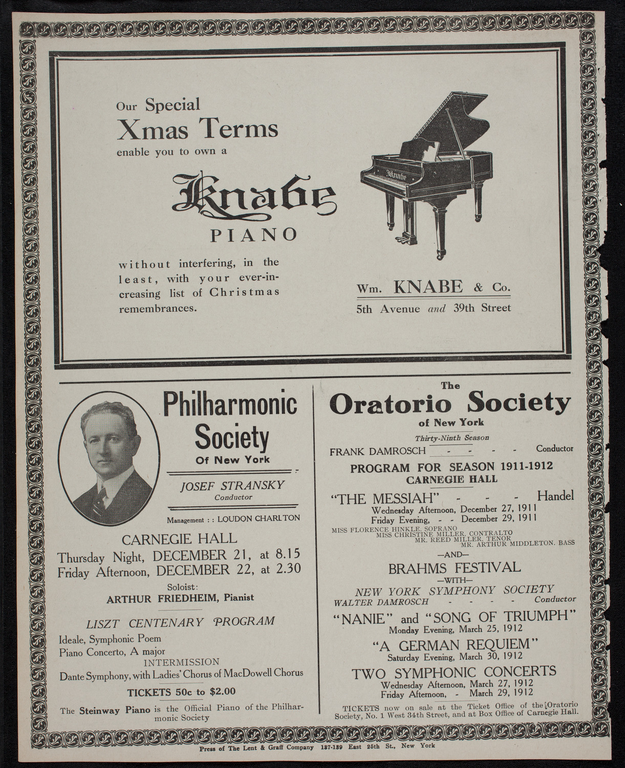 Musical Art Society of New York, December 19, 1911, program page 12