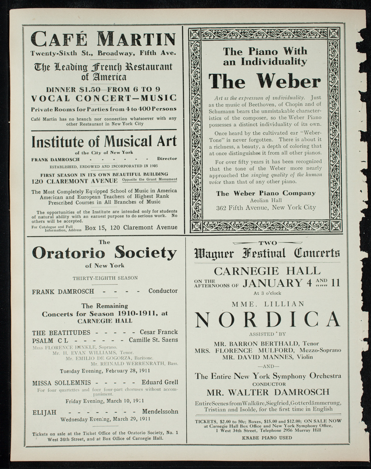 Oratorio Society of New York, December 28, 1910, program page 6