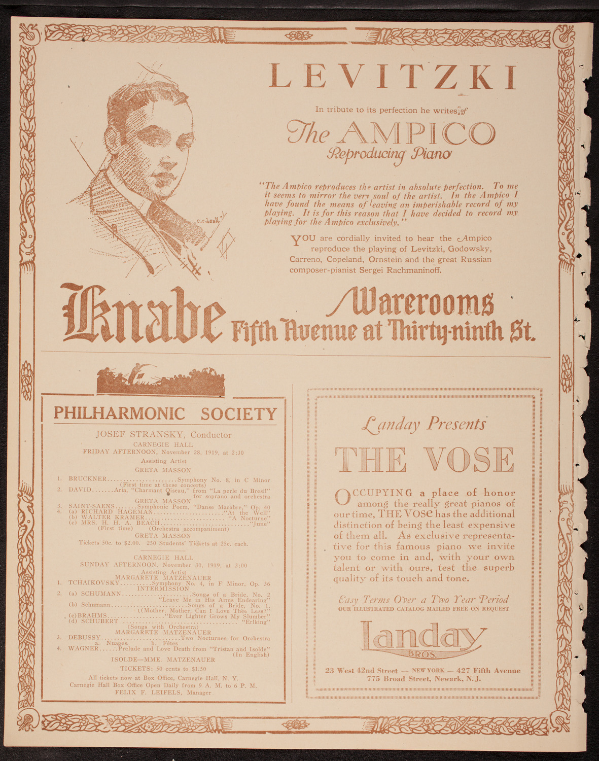 New Symphony Orchestra, November 25, 1919, program page 12