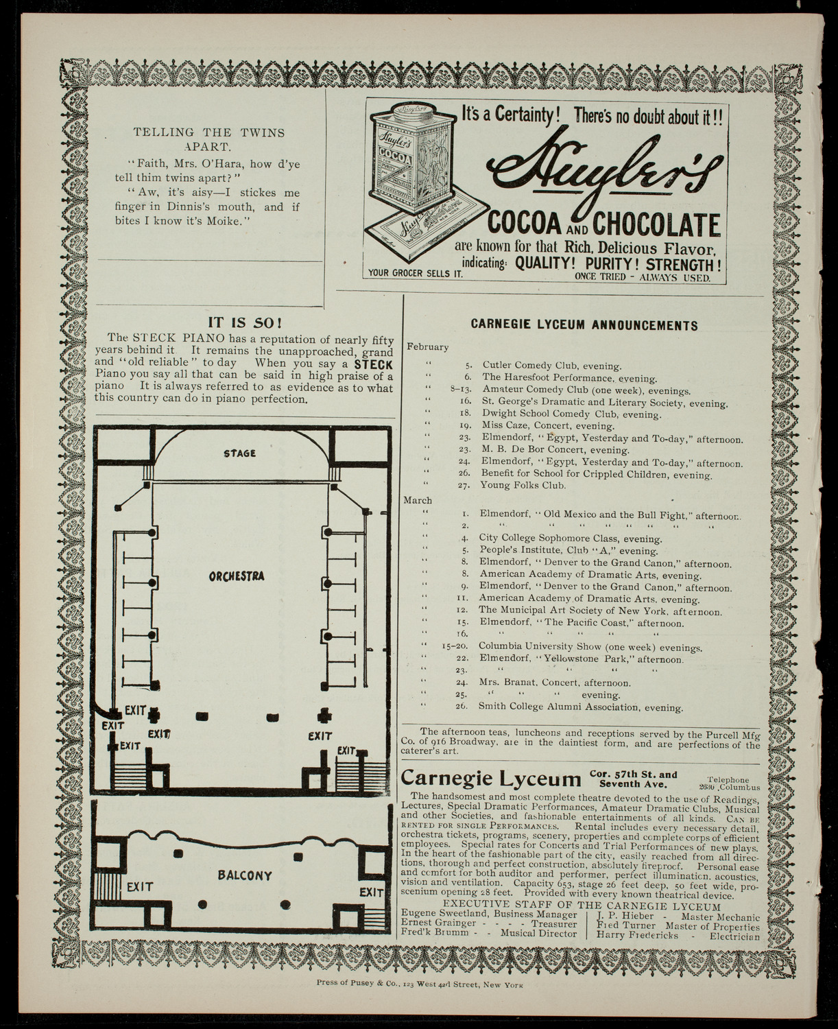 Brucato-Rispoli Fencing Competition and Musical Concert, February 3, 1904, program page 4