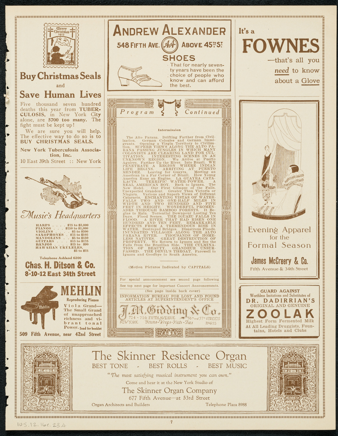 Newman Traveltalks: The Iguazu Falls, December 16, 1923, program page 7