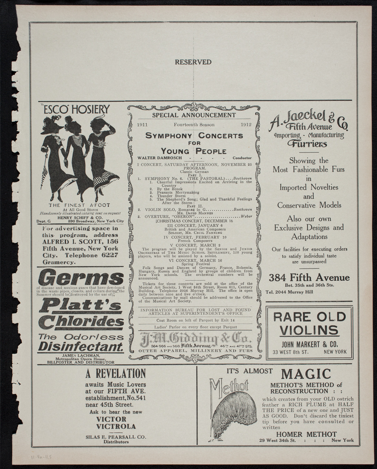 Vladimir de Pachmann, Piano, November 4, 1911, program page 9