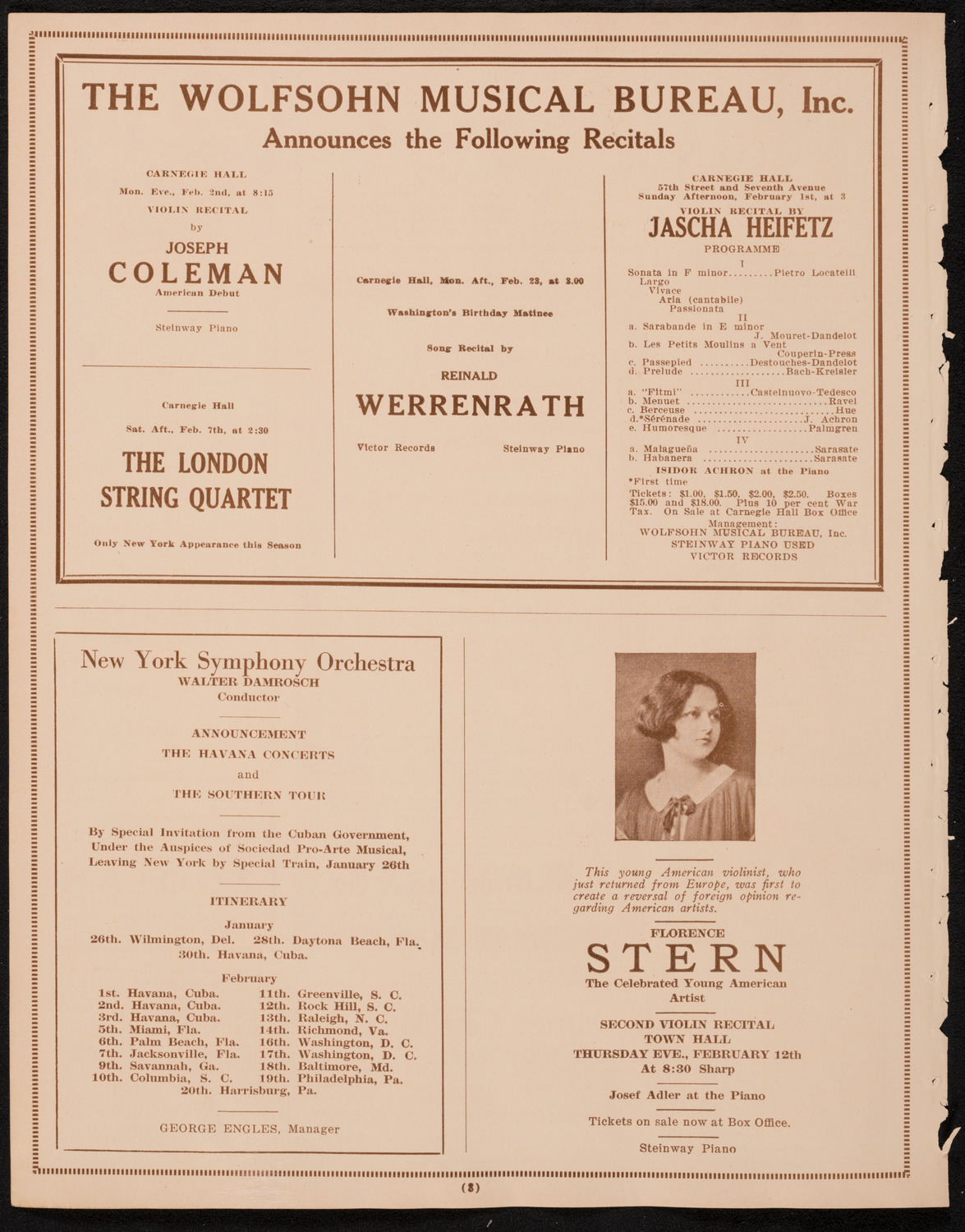 New York Philharmonic Students' Concert, January 28, 1925, program page 8