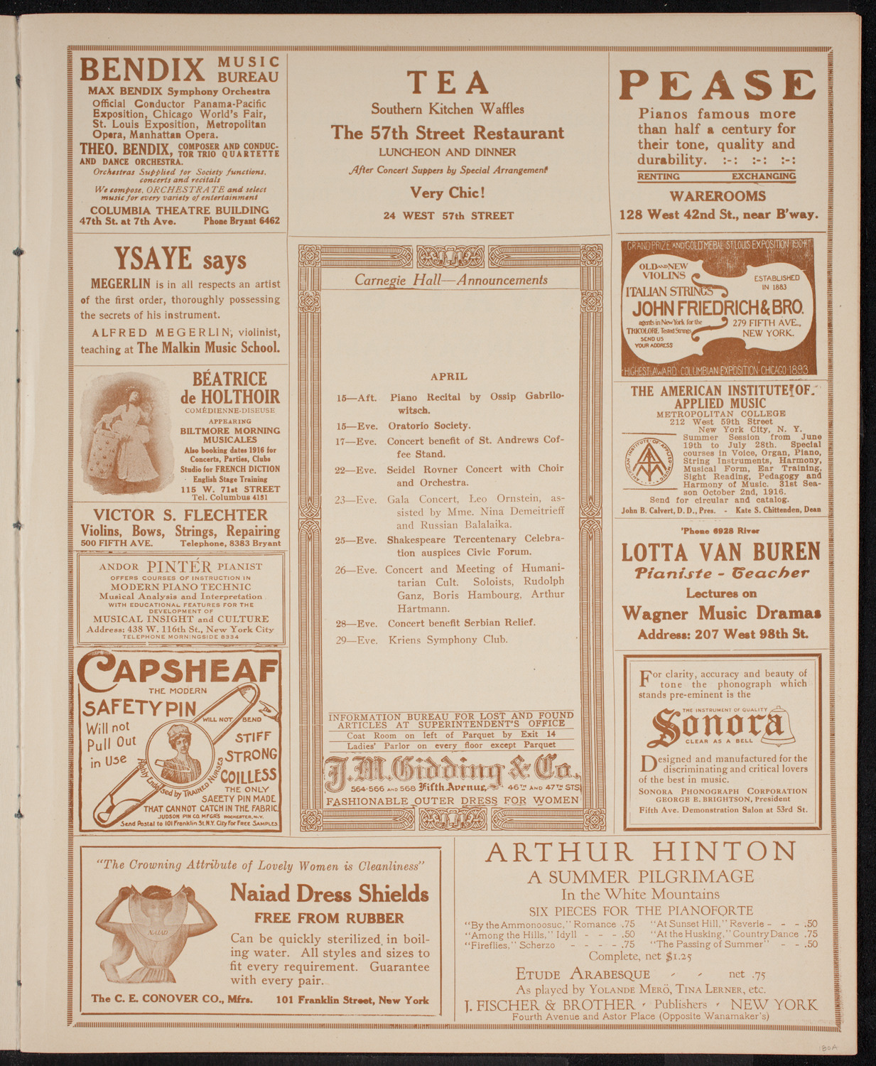 Concert and Illustrated Lecture on the British Navy, April 14, 1916, program page 3