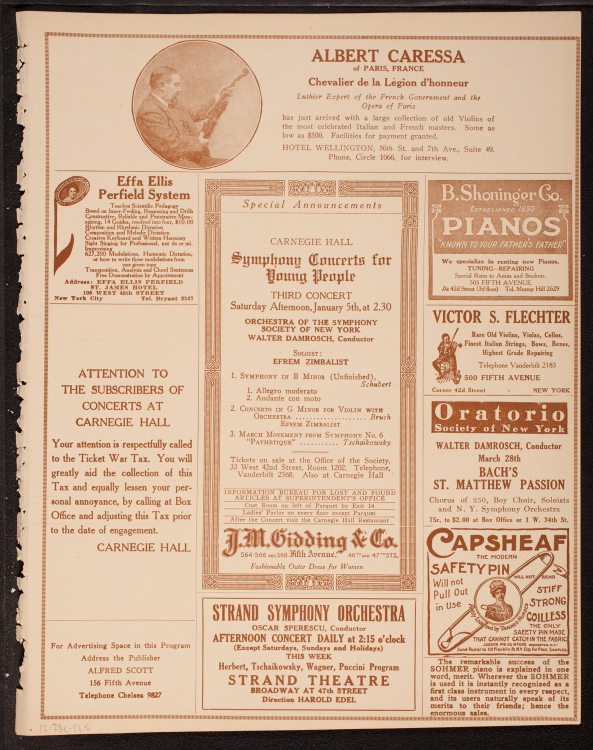 Pupils of Isadora Duncan with The Little Symphony, December 28, 1917, program page 9