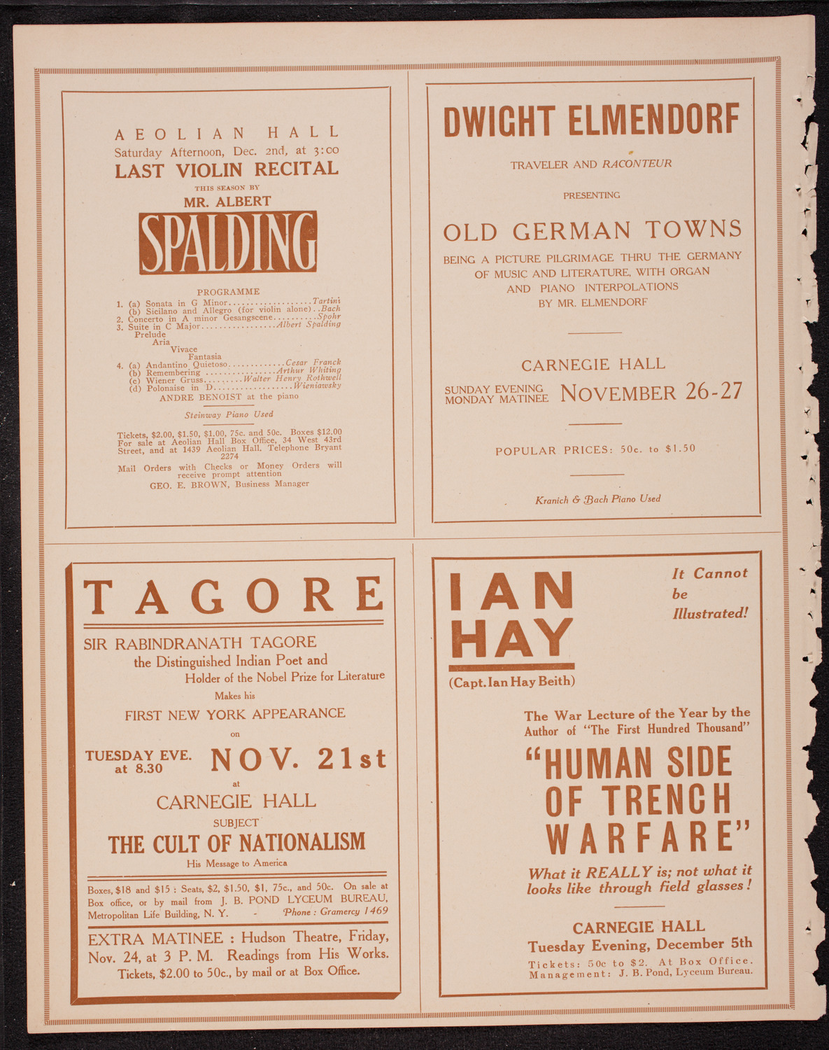 Elmendorf Lecture: Children and Flowers from Many Lands, November 20, 1916, program page 10