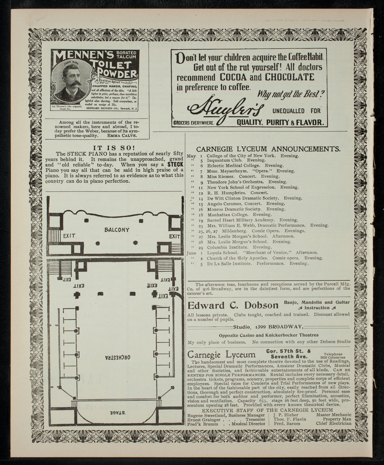 Cercle Francais du College of the City of New York, May 1, 1903, program page 4