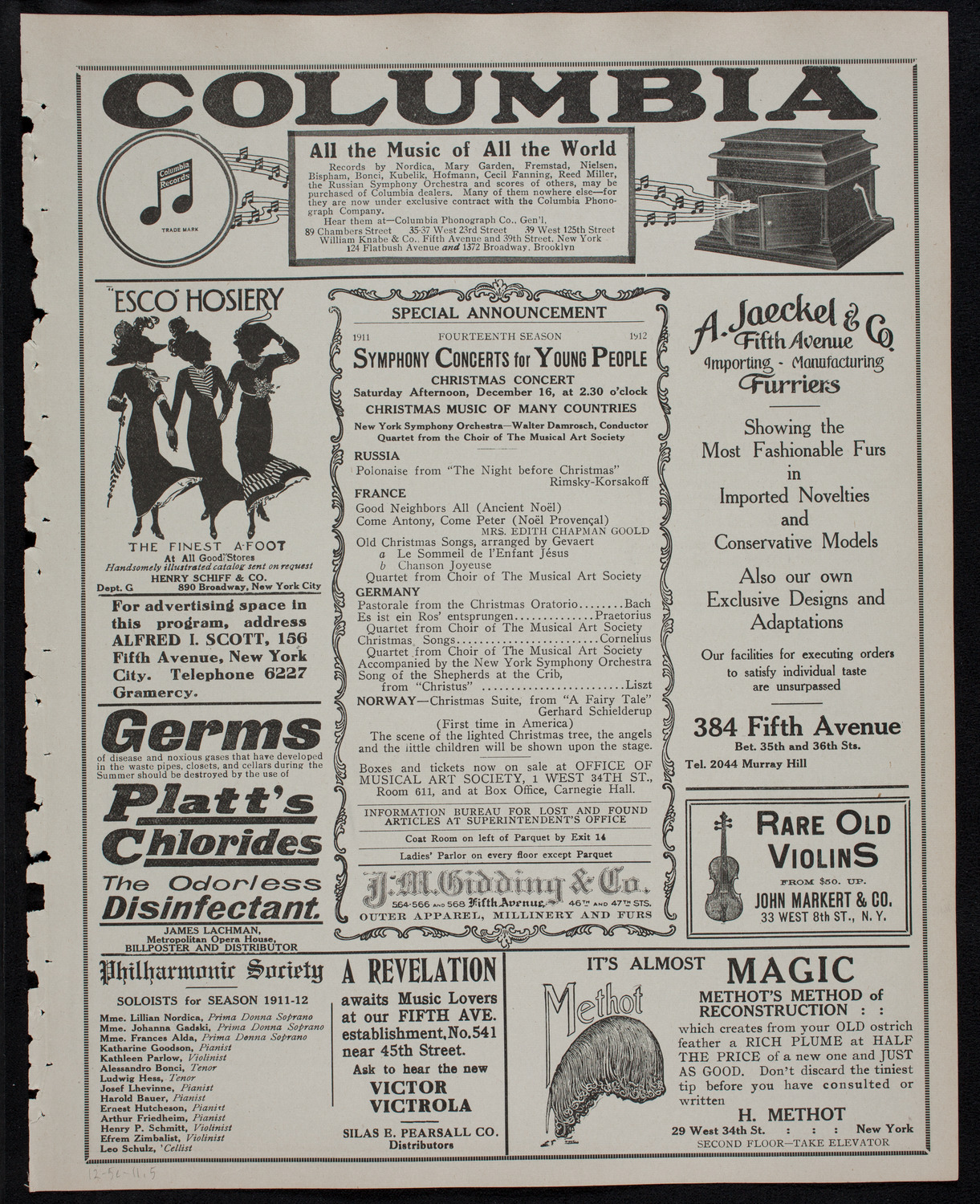 New York Banks' Glee Club, December 5, 1911, program page 9