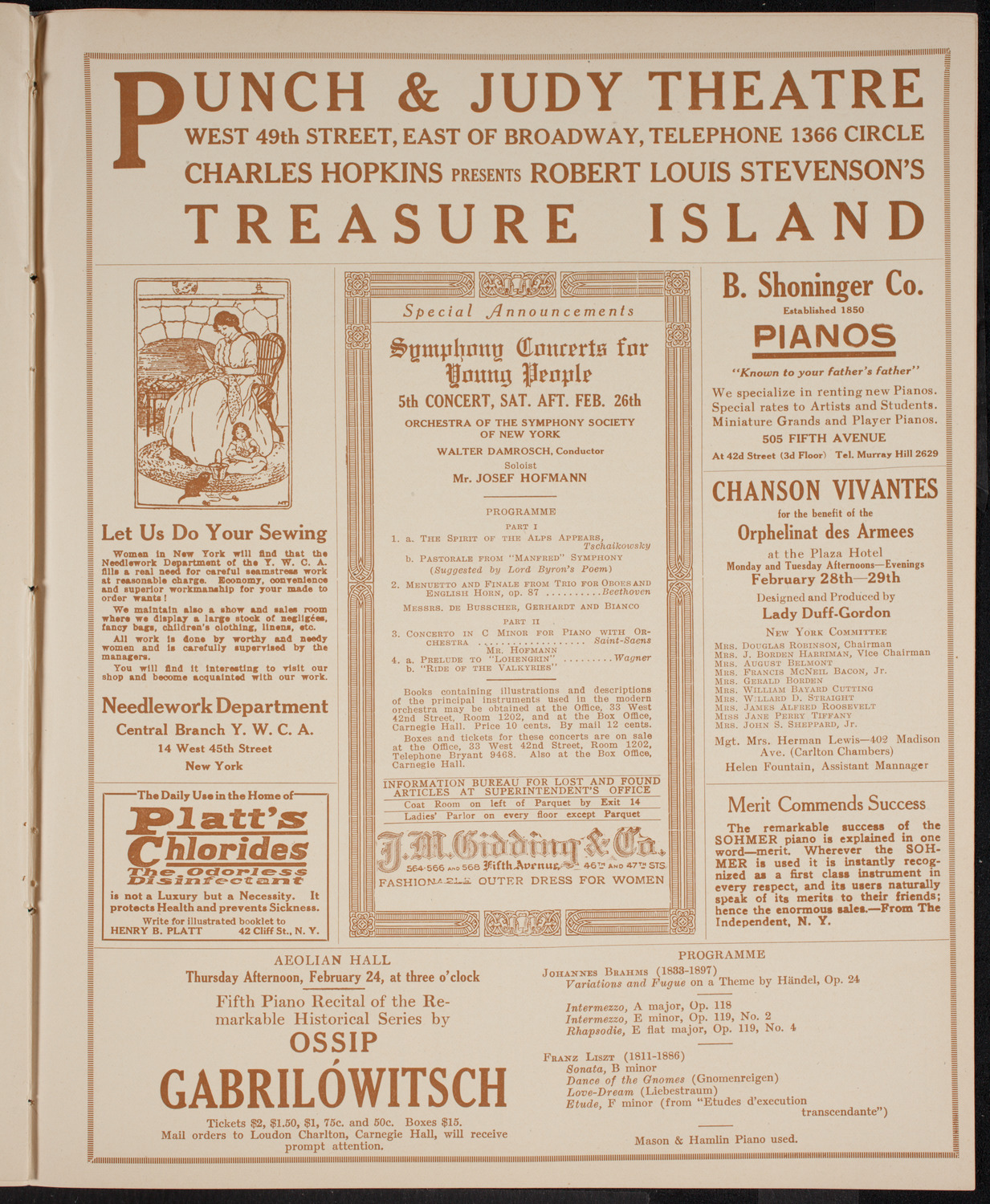 New York Philharmonic, February 20, 1916, program page 9