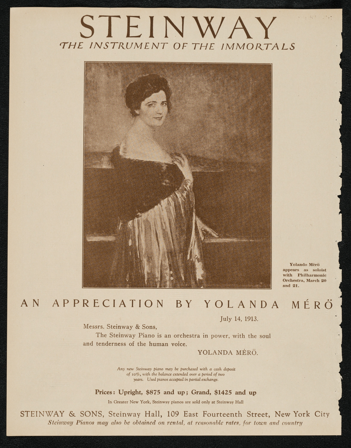 New York Philharmonic, March 21, 1924, program page 4