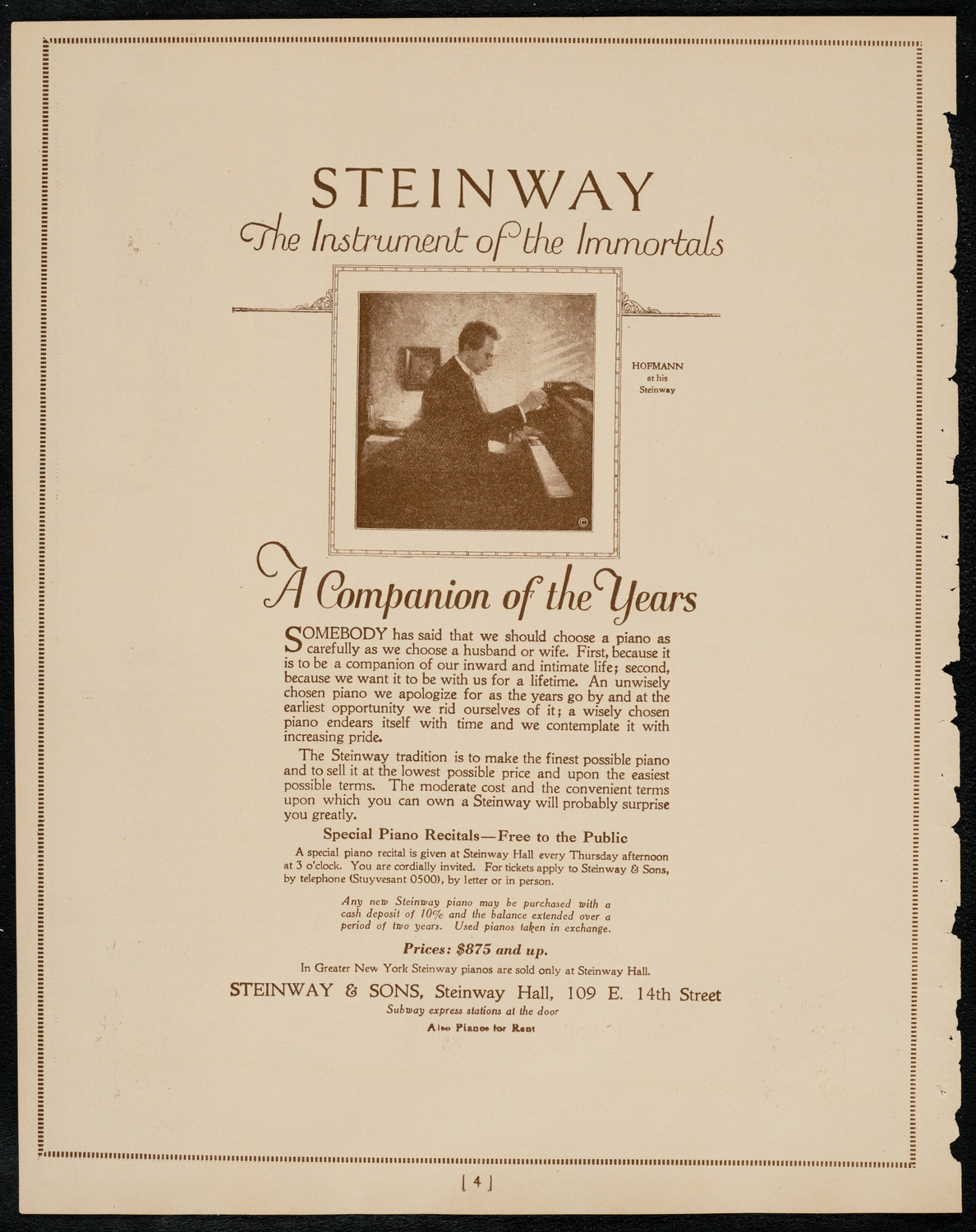 New York Philharmonic, March 2, 1922, program page 4