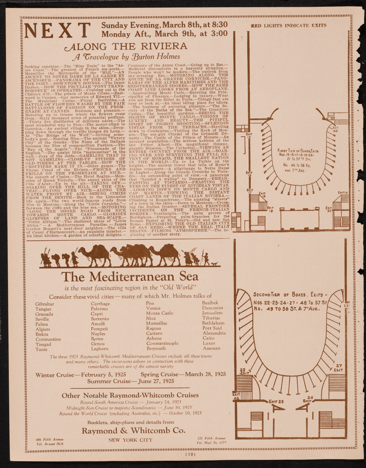 Burton Holmes Travelogue: Motoring Thru the Italian Alps, March 1, 1925, program page 10