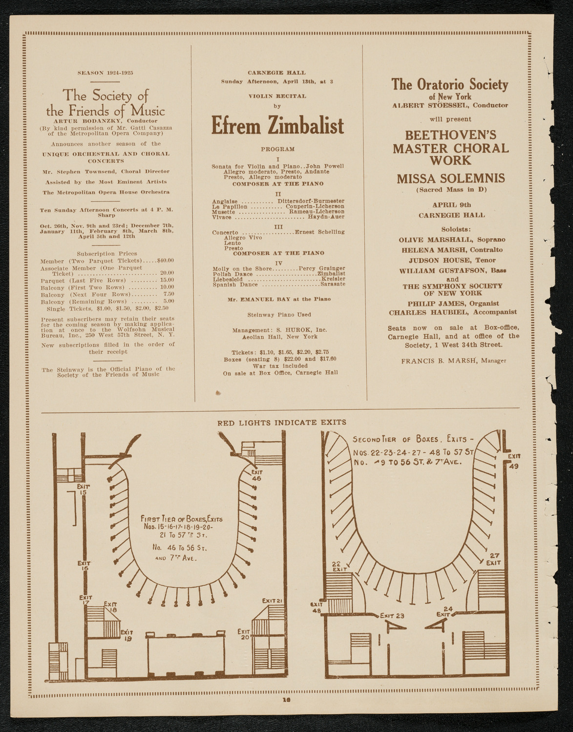 Rochester Philharmonic Orchestra, April 7, 1924, program page 10