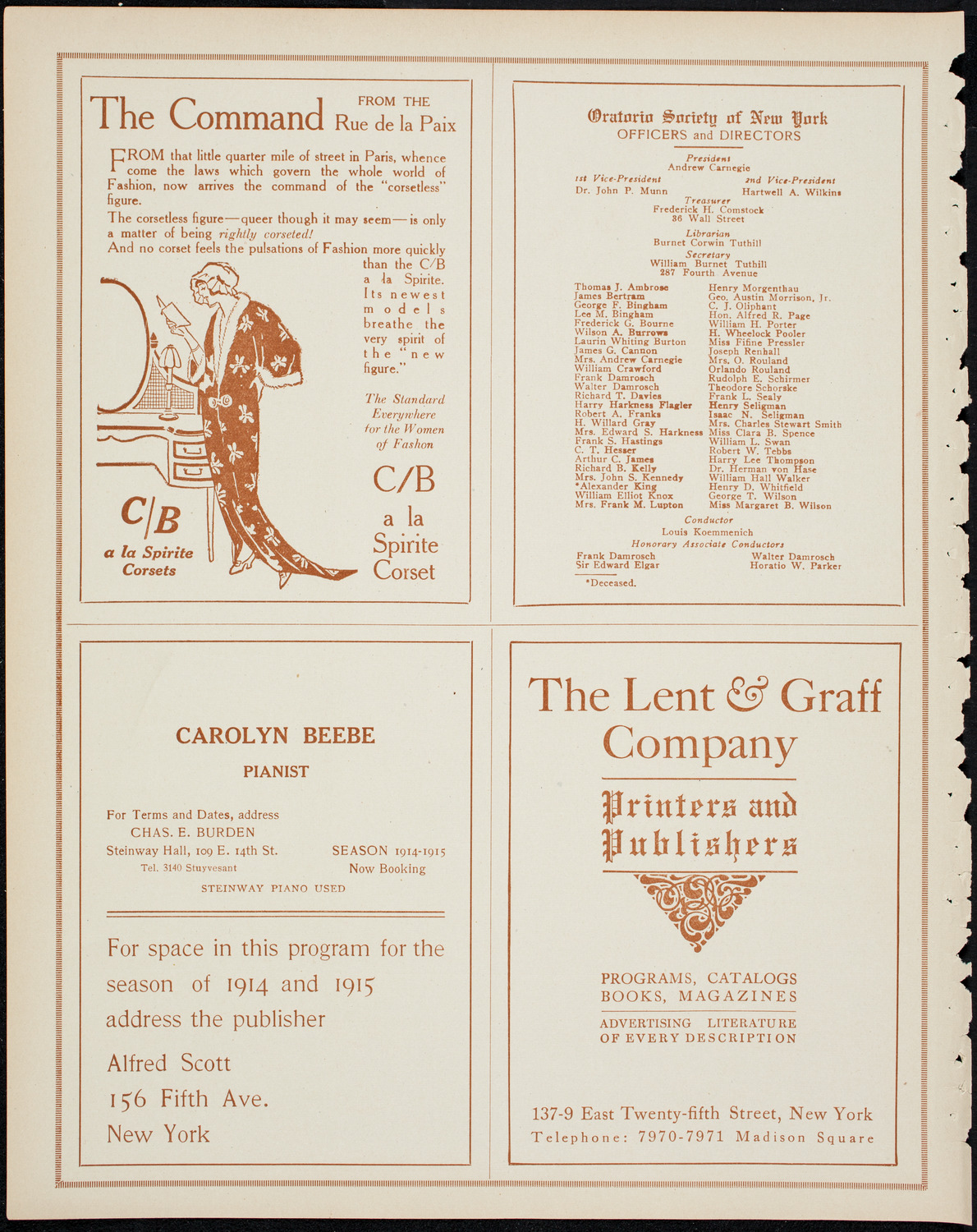 Graduation: Packard Commercial School, May 25, 1914, program page 8