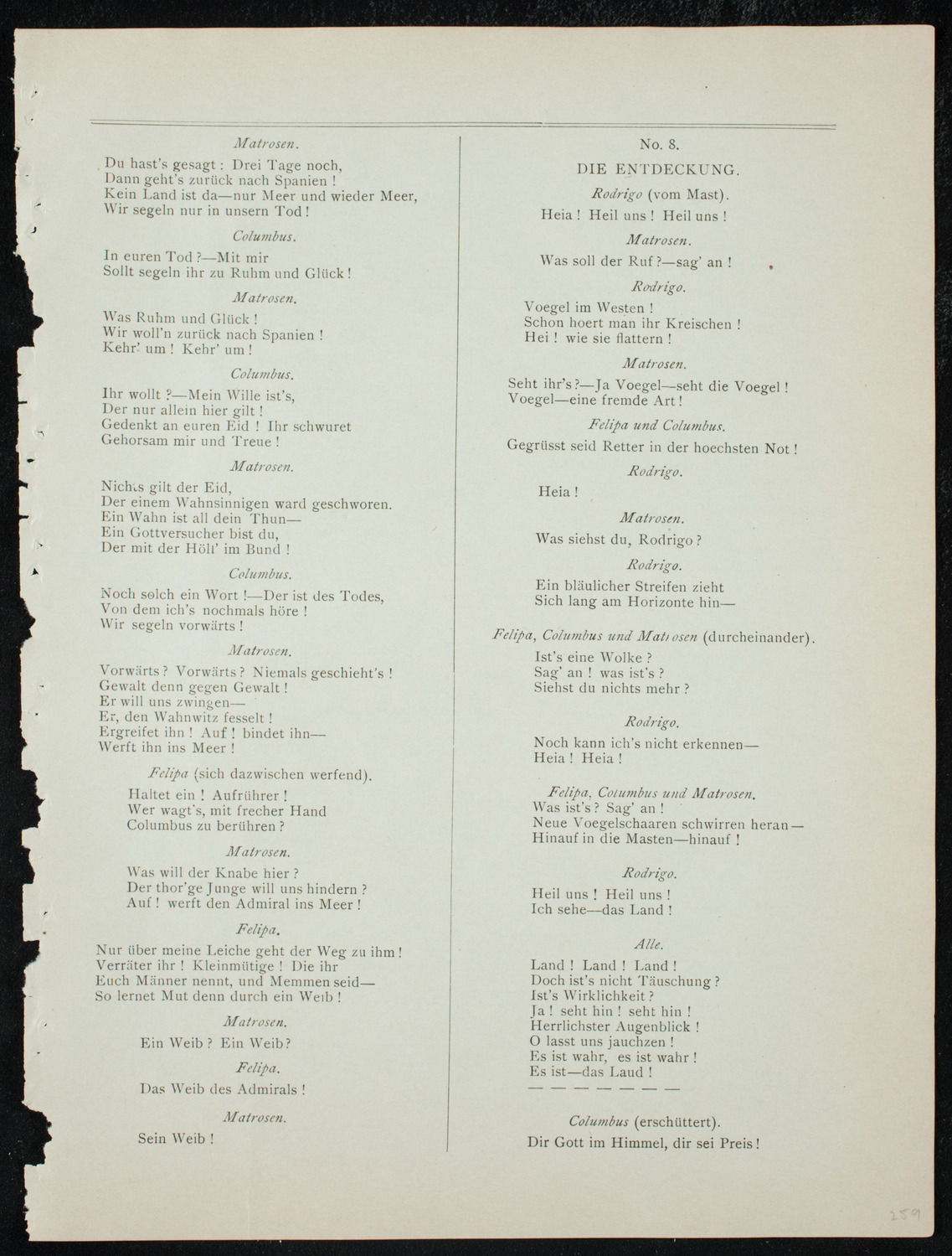Deutscher Liederkranz, November 29, 1891, program page 11