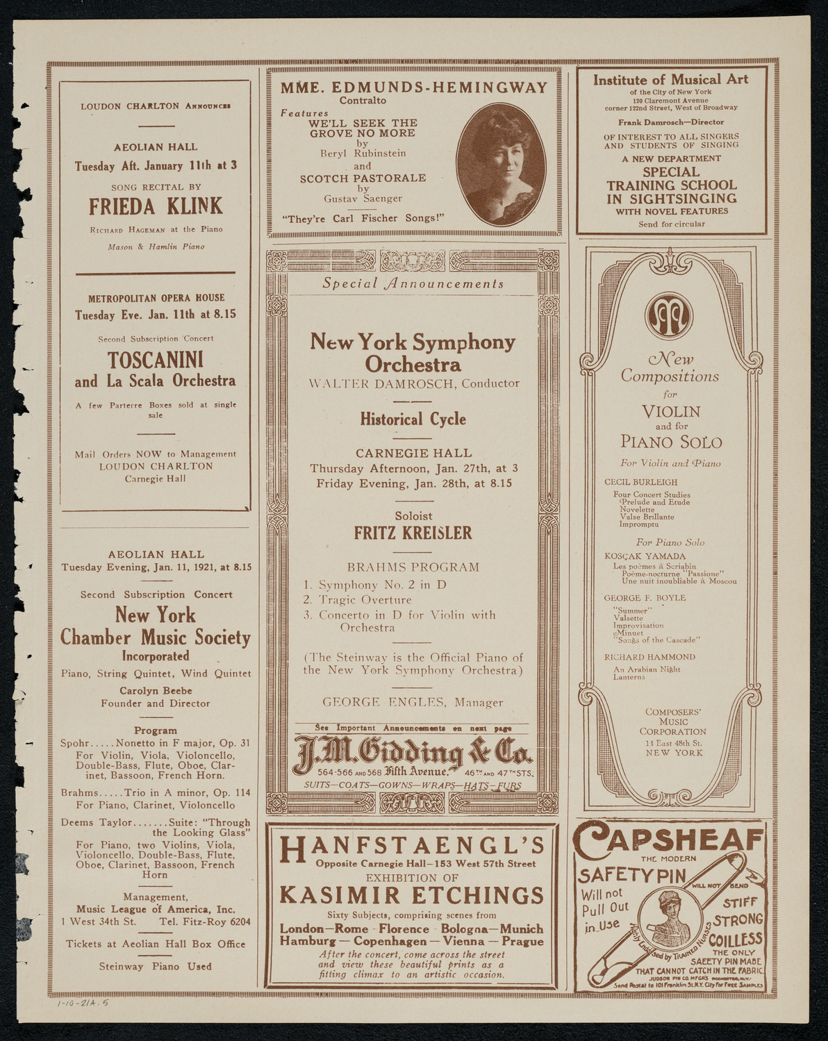 Burton Holmes Travelogue: Constantinople, January 10, 1921, program page 9