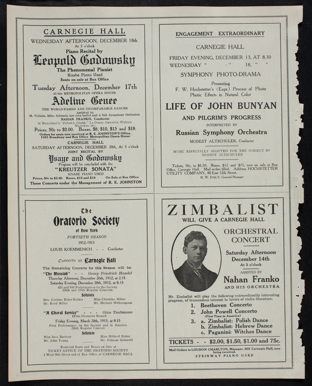 New York Banks' Glee Club, December 10, 1912, program page 10