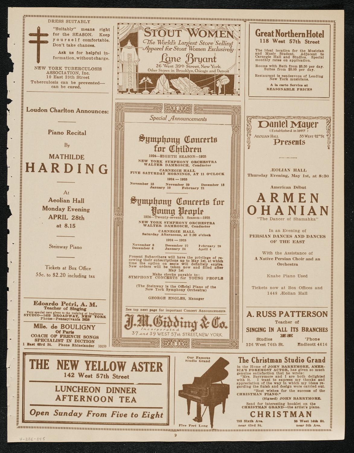 Frederic Dixon and Marguerite Schuiling, April 22, 1924, program page 9