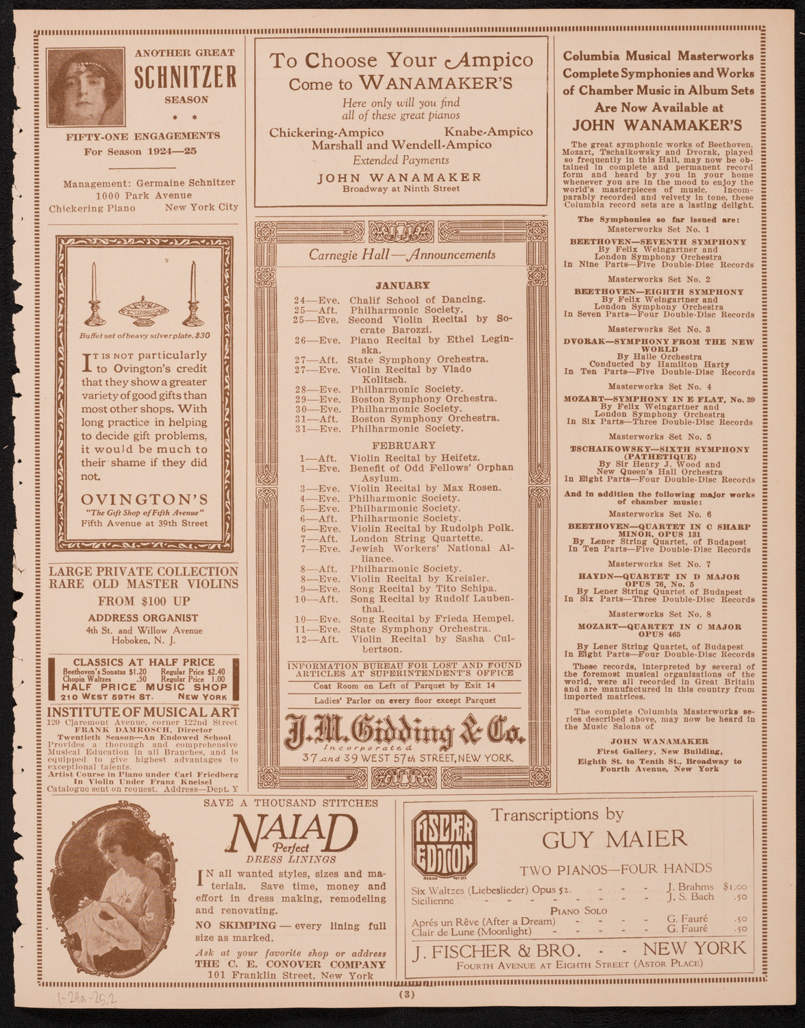 Symphony Concert for Young People, January 24, 1925, program page 3