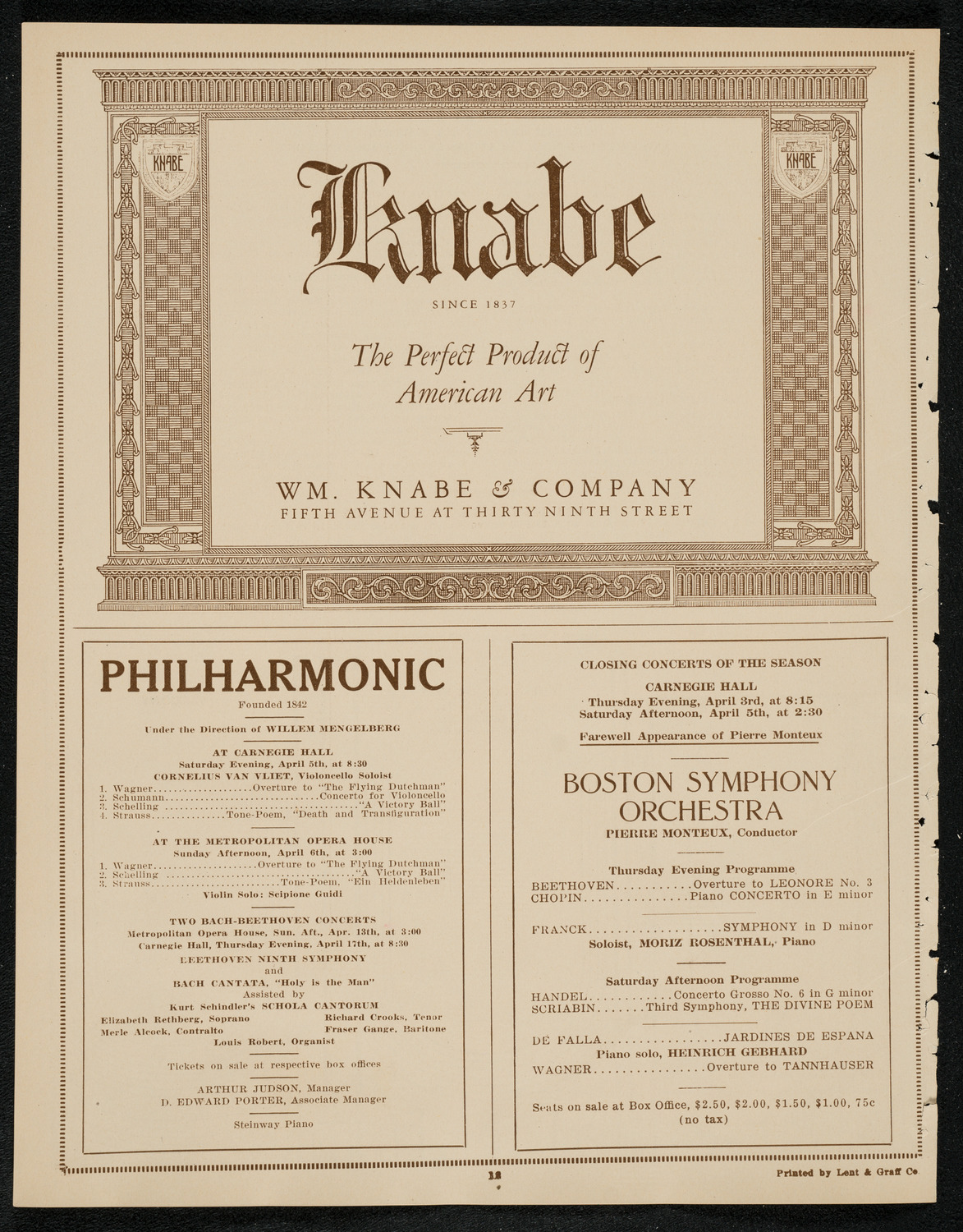 New York Philharmonic Students' Concert, April 2, 1924, program page 12