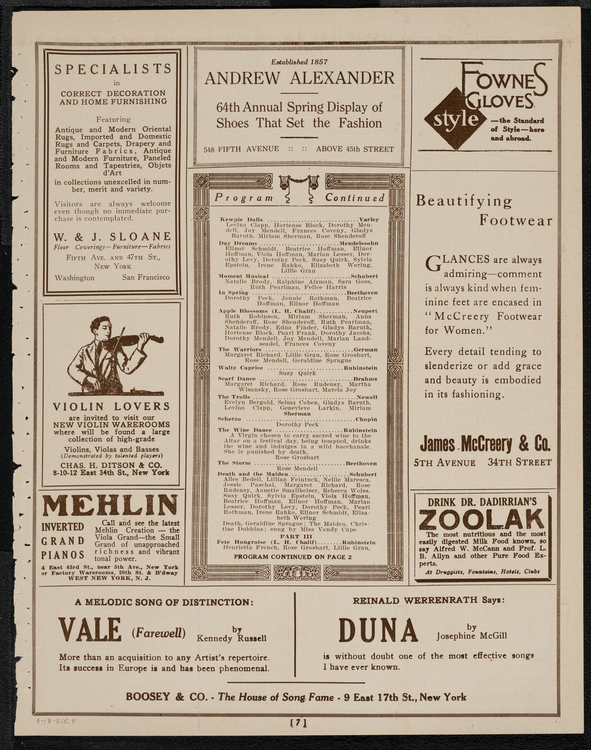 Pupils of Christine Dobbins, May 18, 1921, program page 7