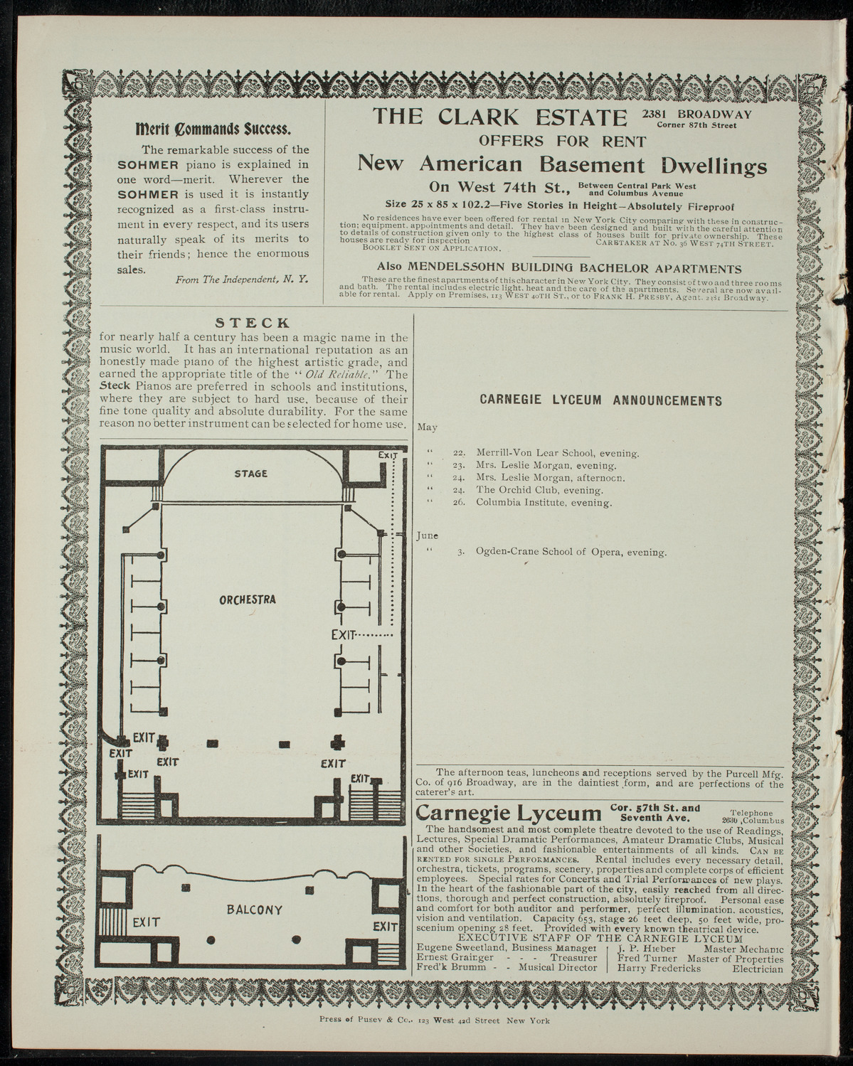 Lewis Nathaniel Shields Art Club Concert and Recitations, May 17, 1905, program page 4