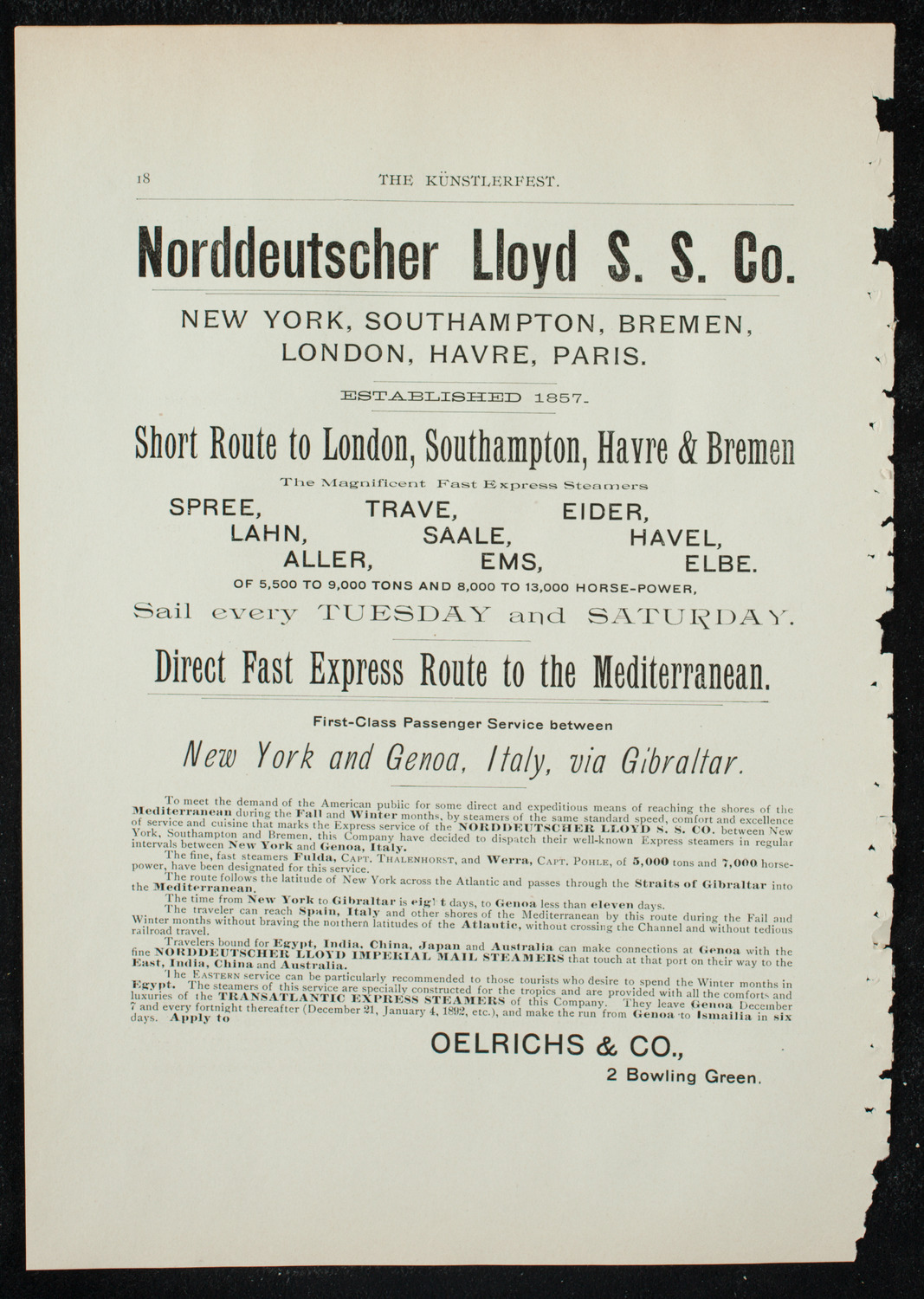 Künstlerfest, December 3, 1891, program page 20