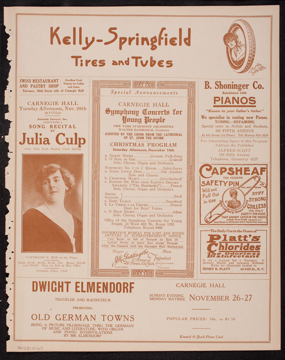 Marcella Sembrich, Soprano, November 21, 1916, program page 9