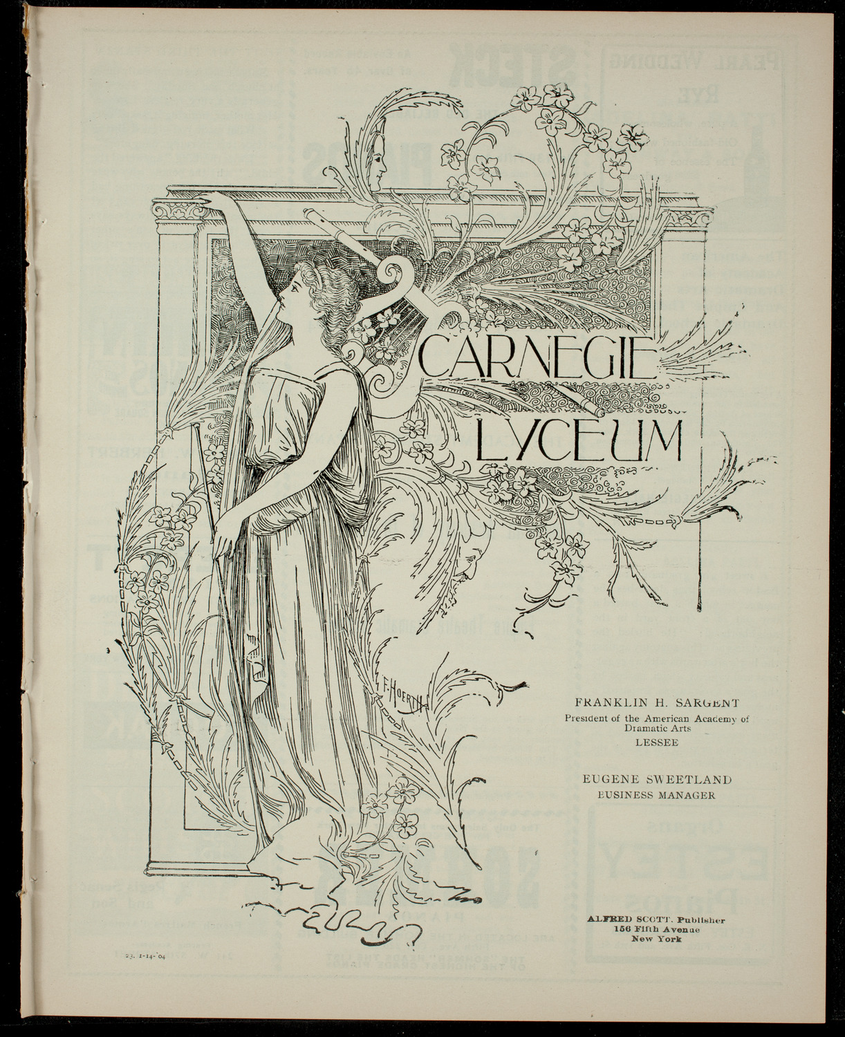 Academy Stock Company of the American Academy of Dramatic Arts/ Empire Theatre Dramatic School, January 14, 1904, program page 1