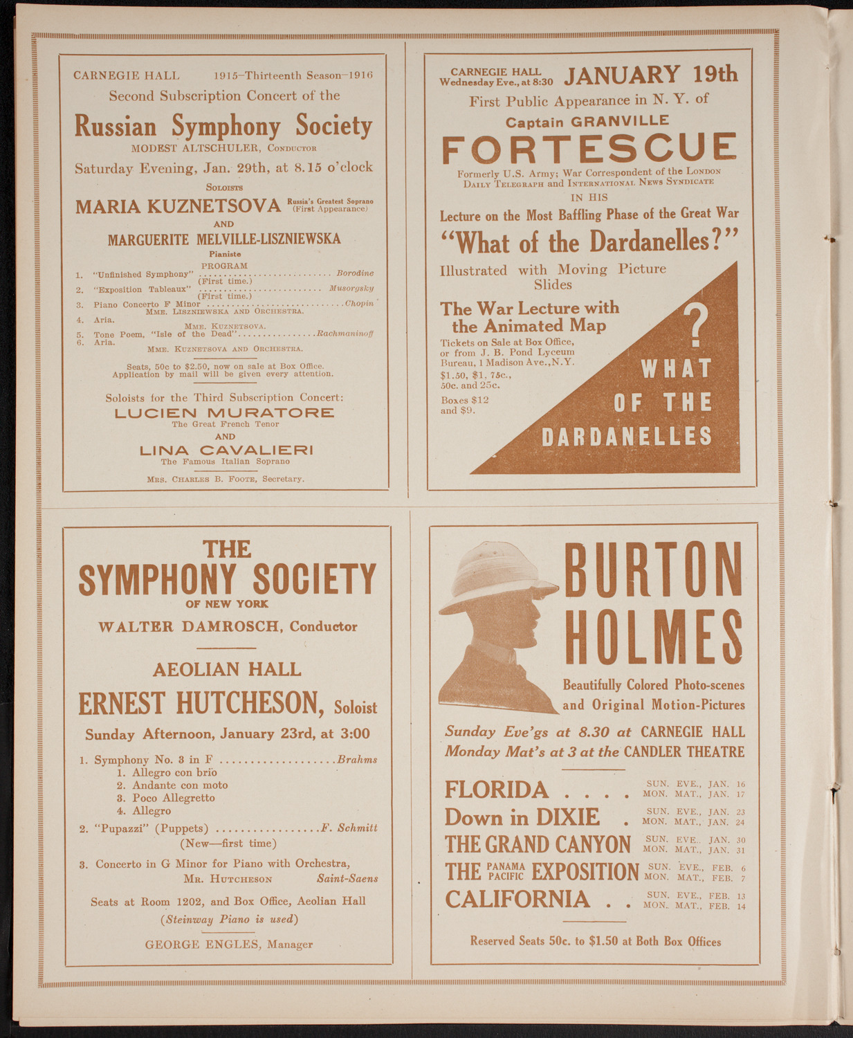 Russian Symphony Society of New York, January 15, 1916, program page 8