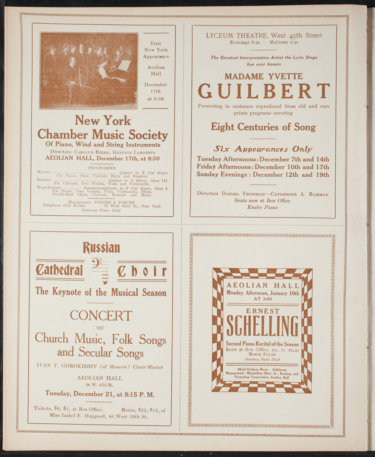 Ignacy Jan Paderewski, Piano, December 7, 1915, program page 10