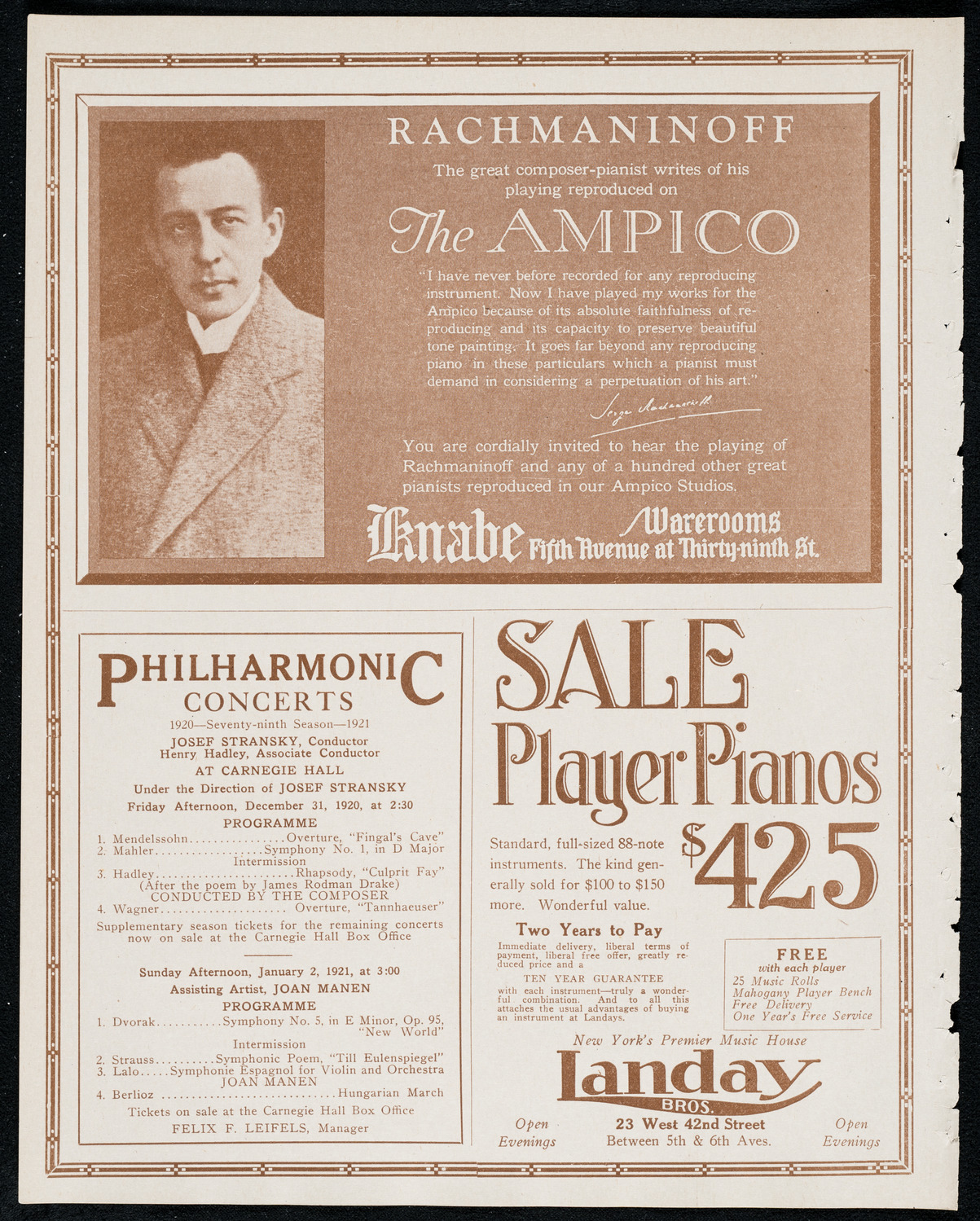 National Symphony Orchestra, December 18, 1920, program page 12