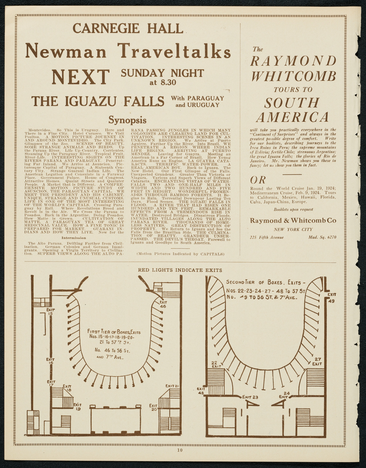 Newman Traveltalks: The Amazon River, December 9, 1923, program page 10