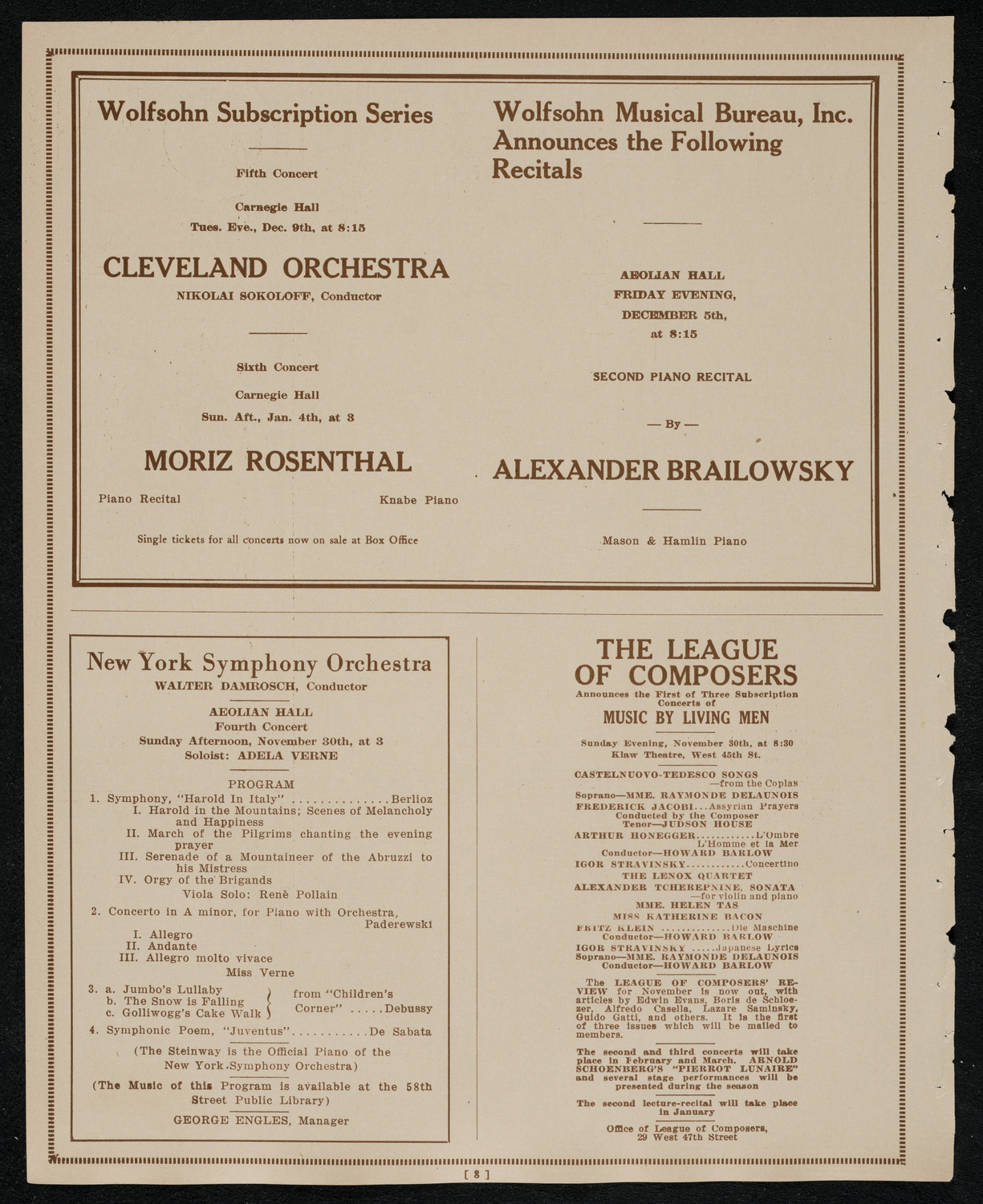 Boston Symphony Orchestra, November 29, 1924, program page 8