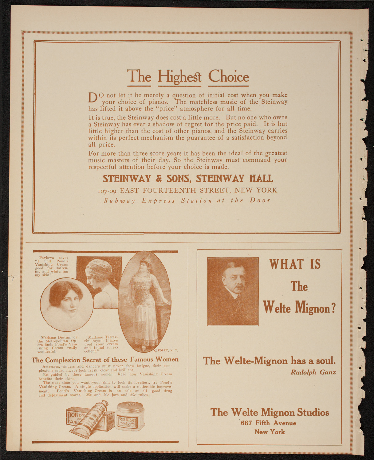 New York Philharmonic, February 22, 1917, program page 4