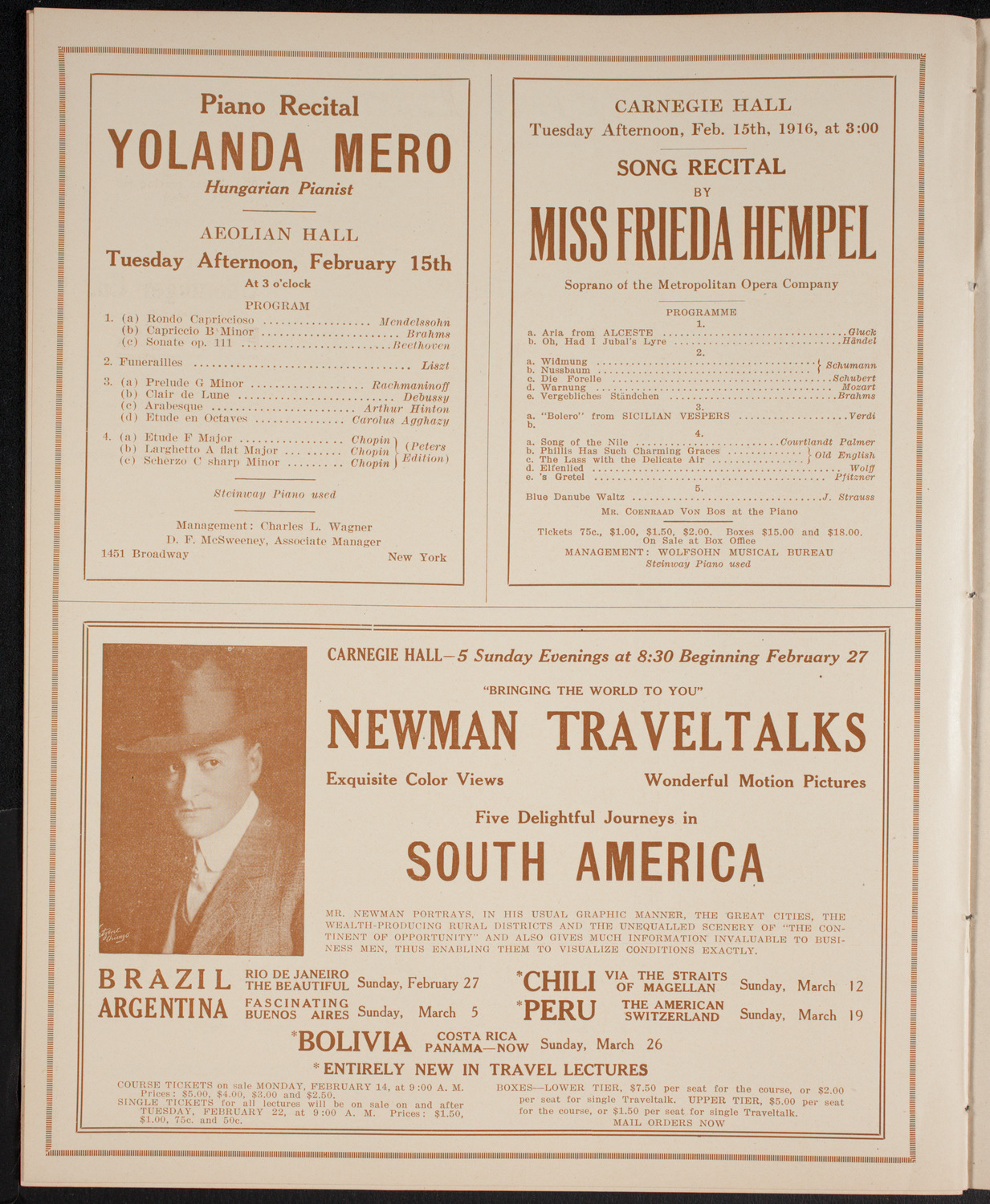 Burton Holmes Travelogue: The Panama Pacific Exposition, February 6, 1916, program page 10