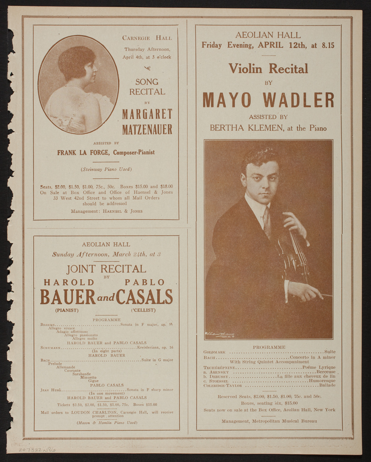 New York Philharmonic, March 22, 1918, program page 11