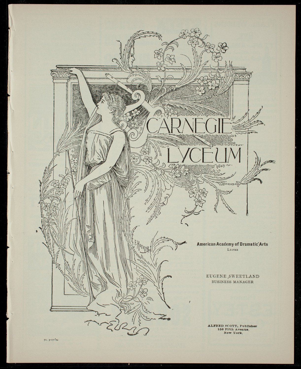 Columbia Varsity Show 1904, March 17, 1904, program page 1