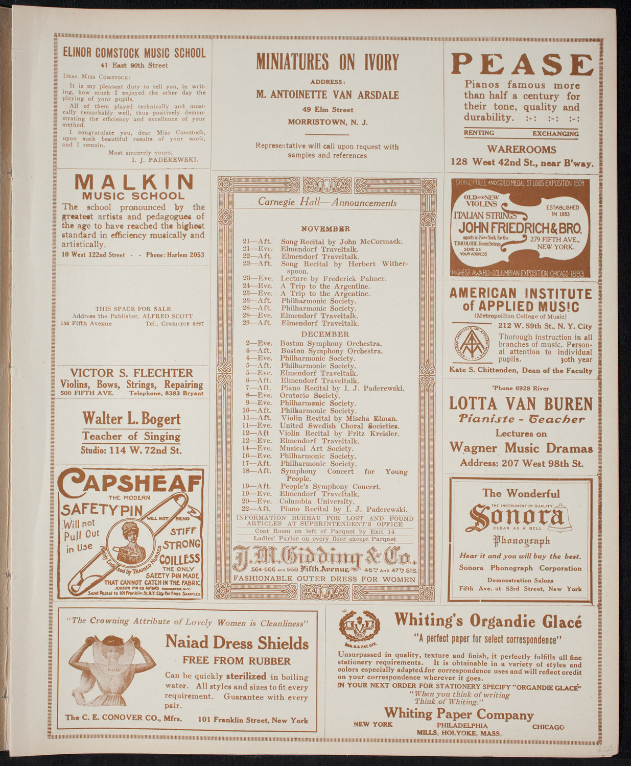 Symphony Concert for Young People, November 20, 1915, program page 3