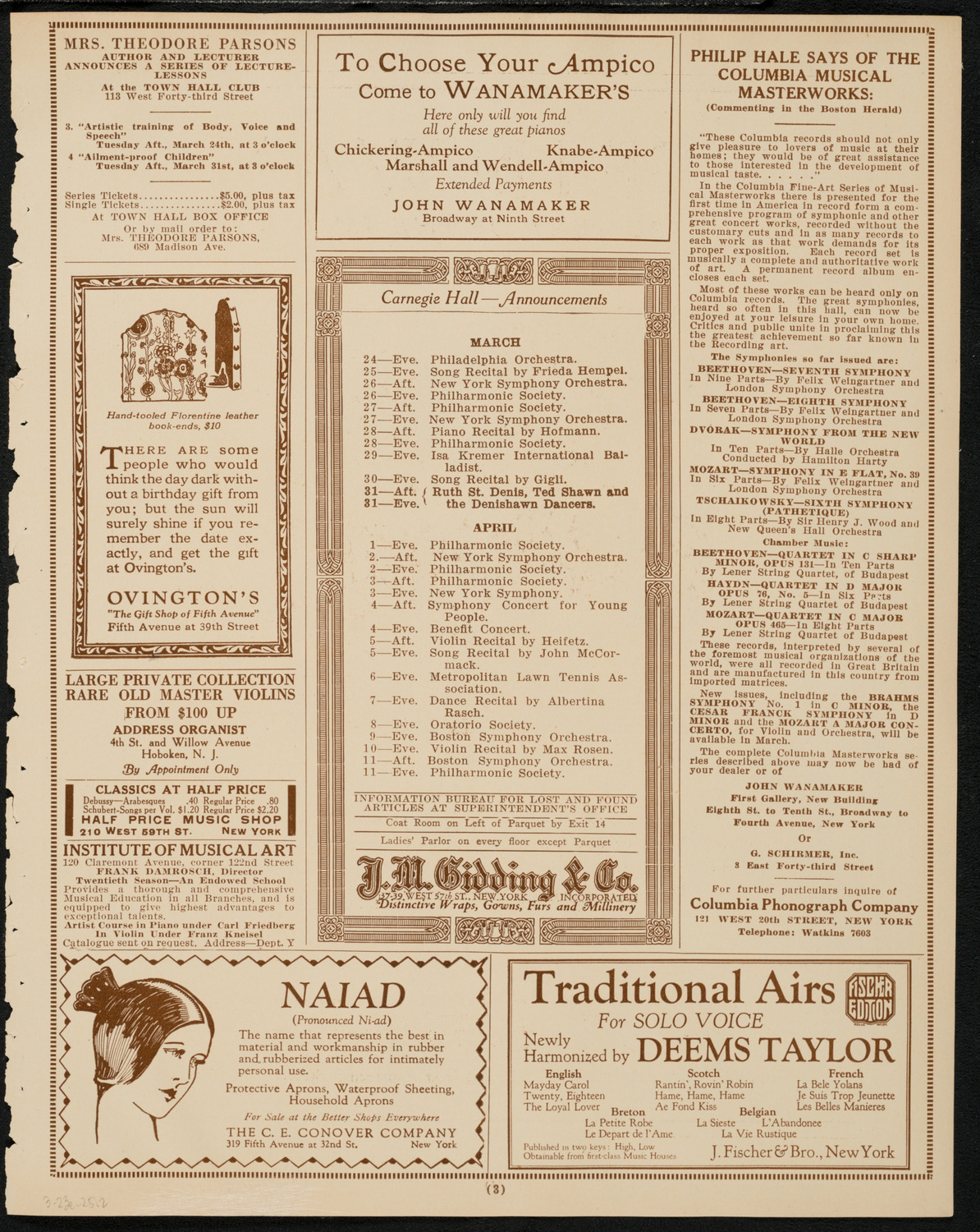 Tuskegee-Hampton Benefit Concert: Songs and Scenes from Dixie, March 23, 1925, program page 3