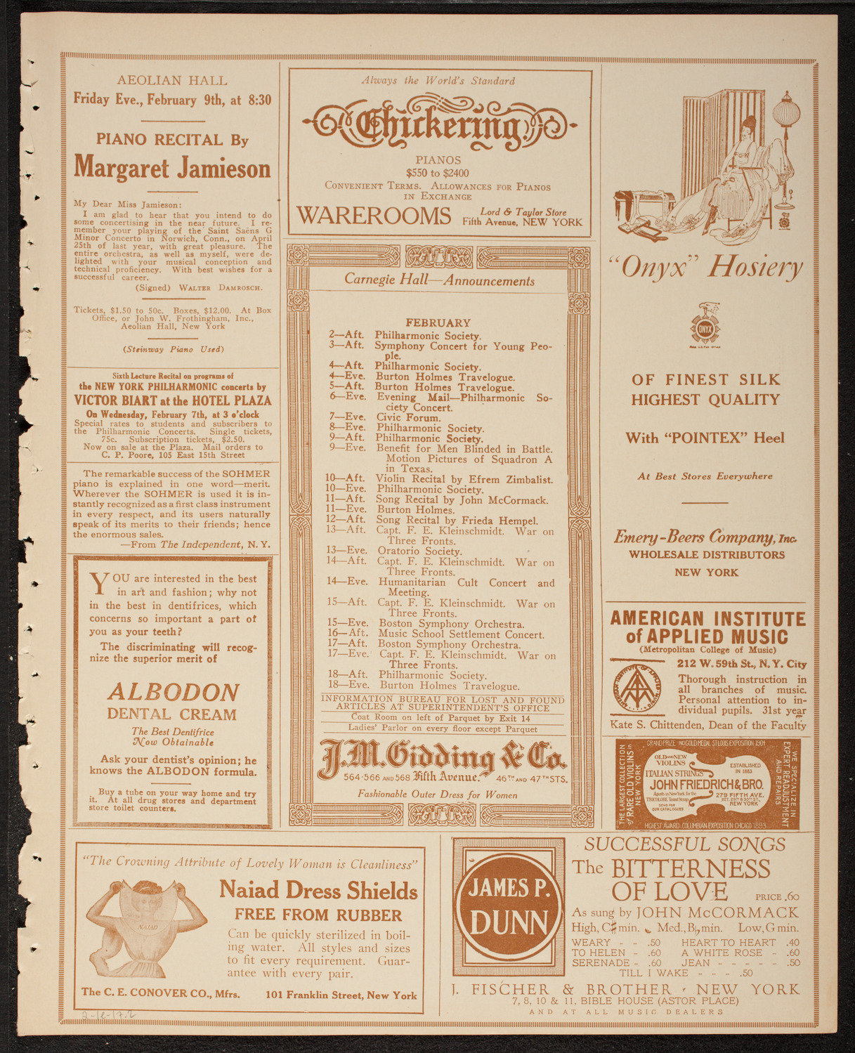 Hampton Concert, February 1, 1917, program page 3