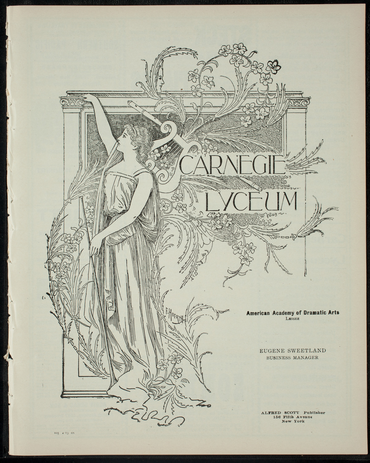 Amateur Glee Club of New York, April 13, 1905, program page 1