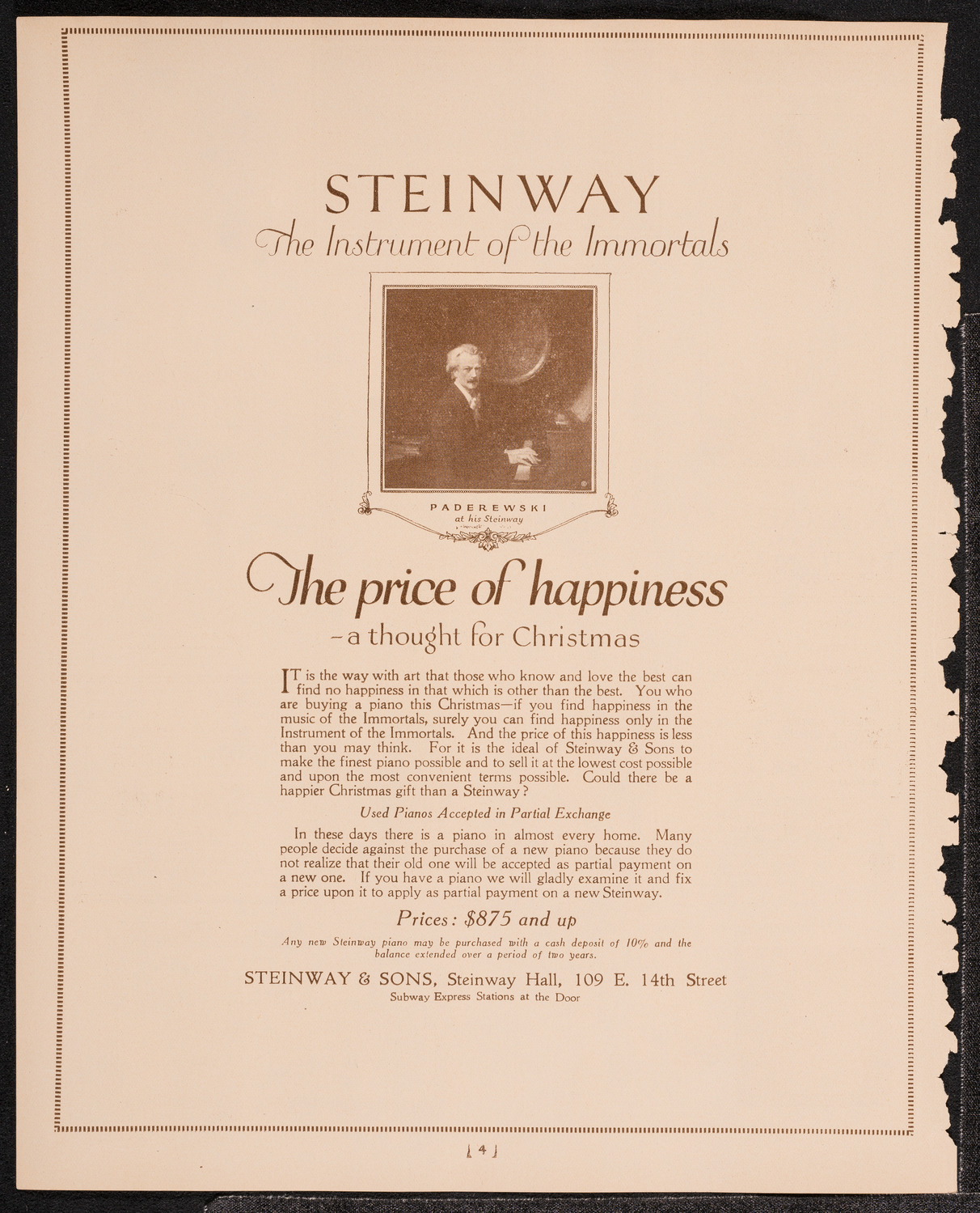 New York Symphony Orchestra, December 29, 1921, program page 4